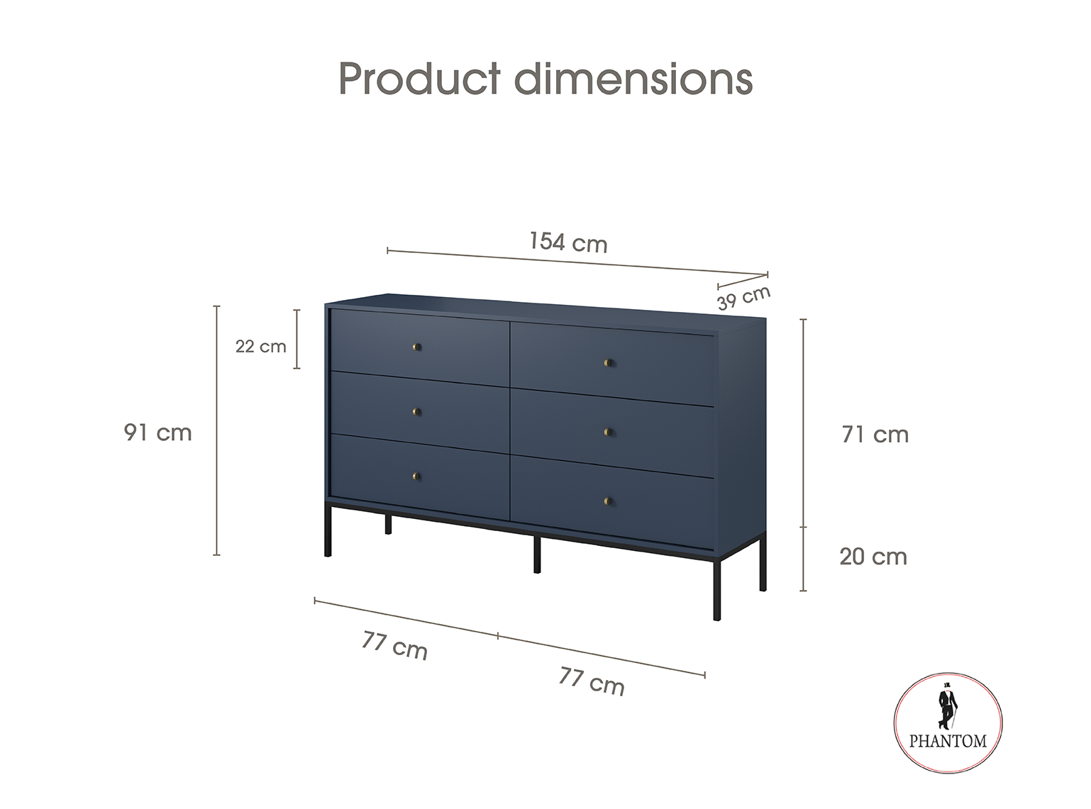 Mono Chest of Drawers Navy