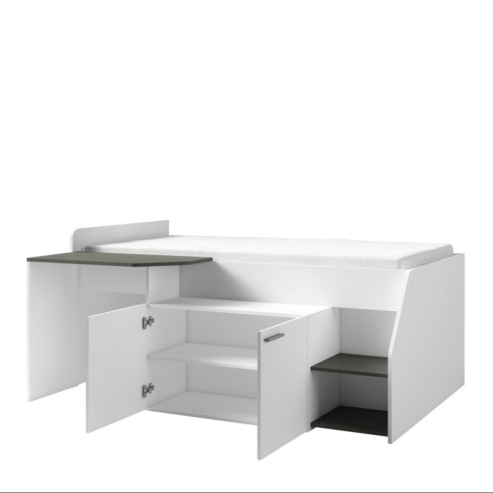 MO Multi 38 Bed with Desk – White