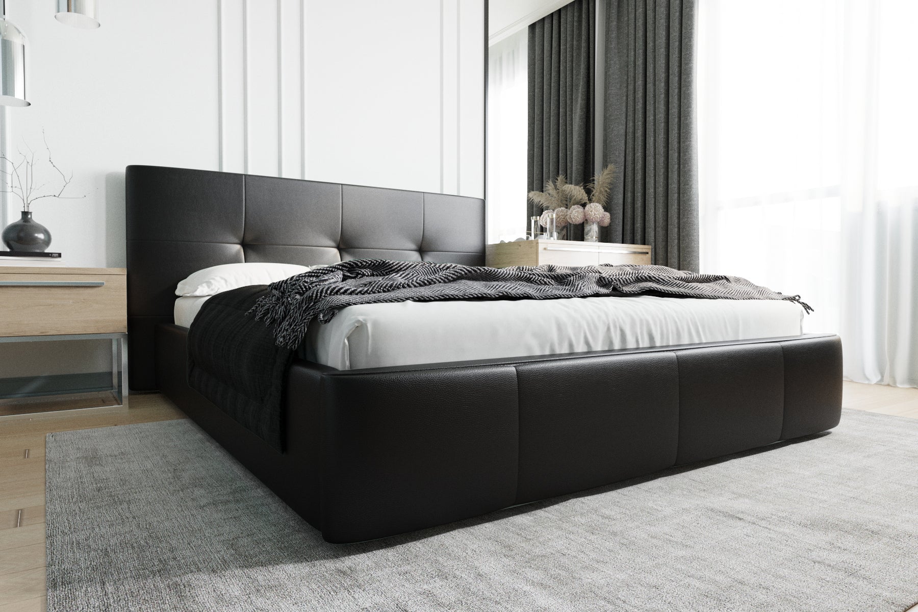 G-Venti Upholstered Bed with Metal Frame