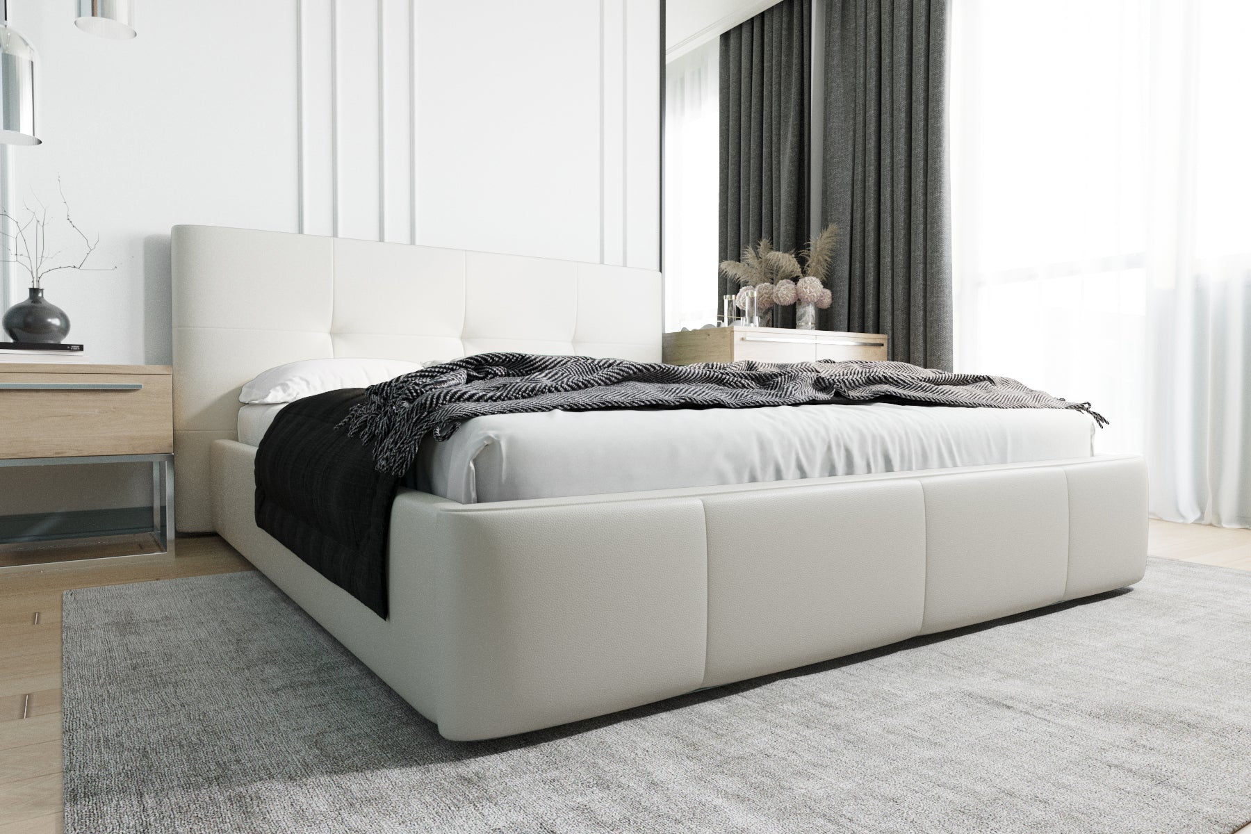 G-Venti Upholstered Bed with Metal Frame