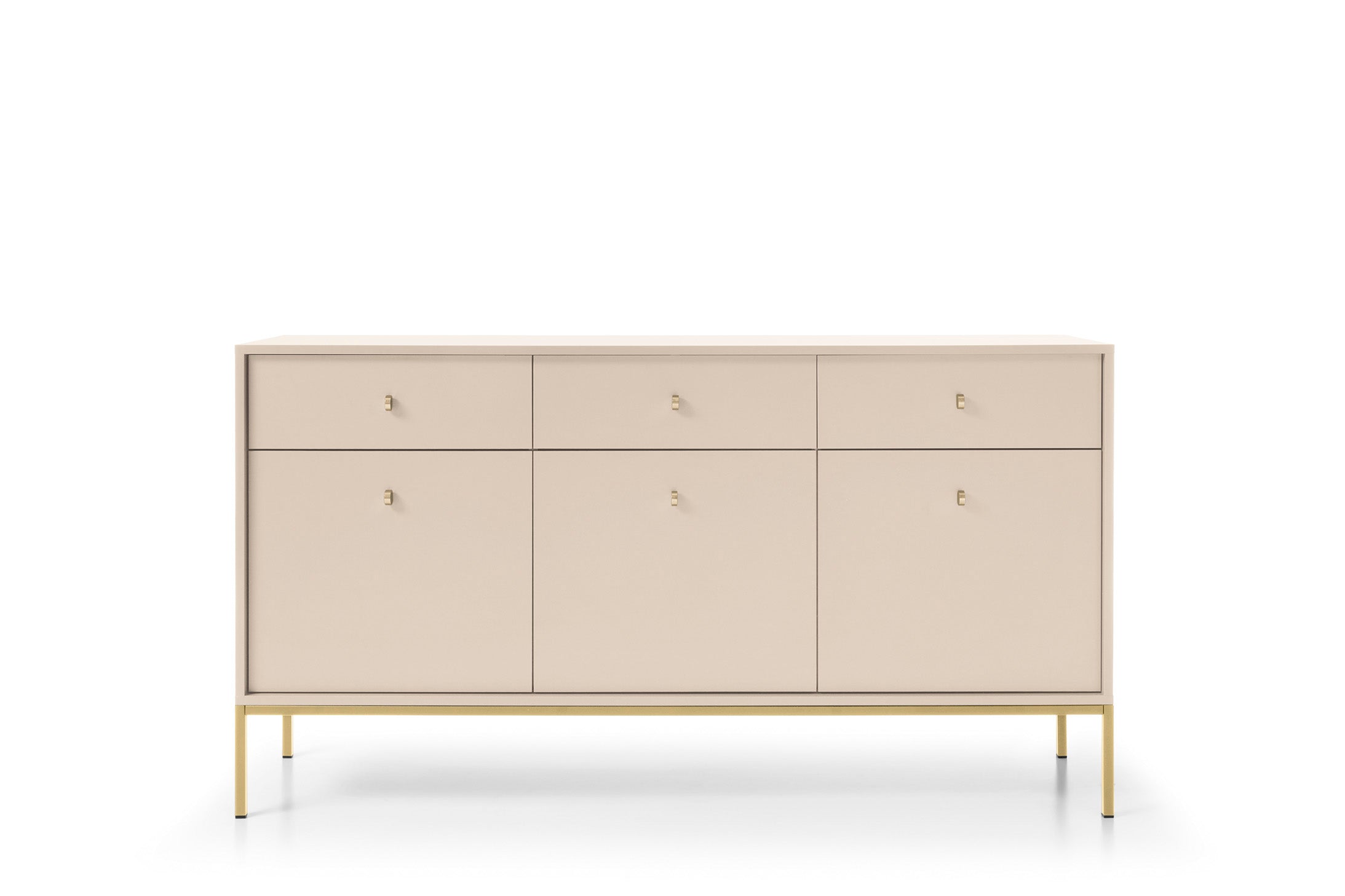 Mono Dresser with Three Push to Open System Doors and Three Drawers Beige