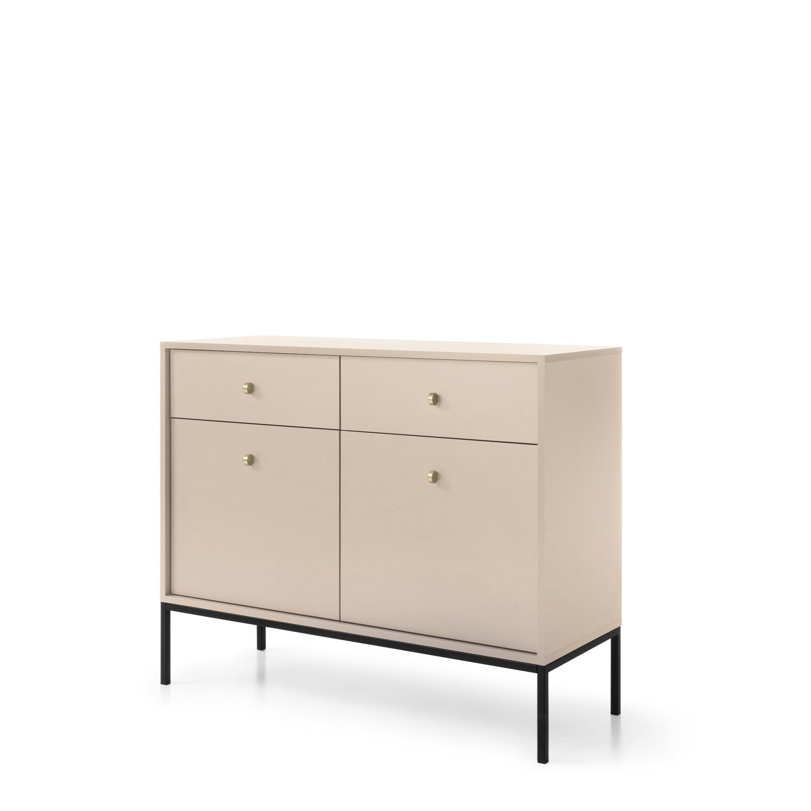 Mono Dresser with Two Push to Open System Doors and Two Drawers Beige