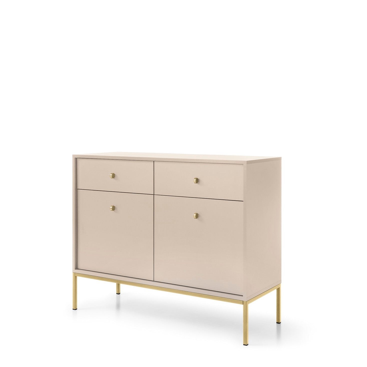 Mono Dresser with Two Push to Open System Doors and Two Drawers Beige