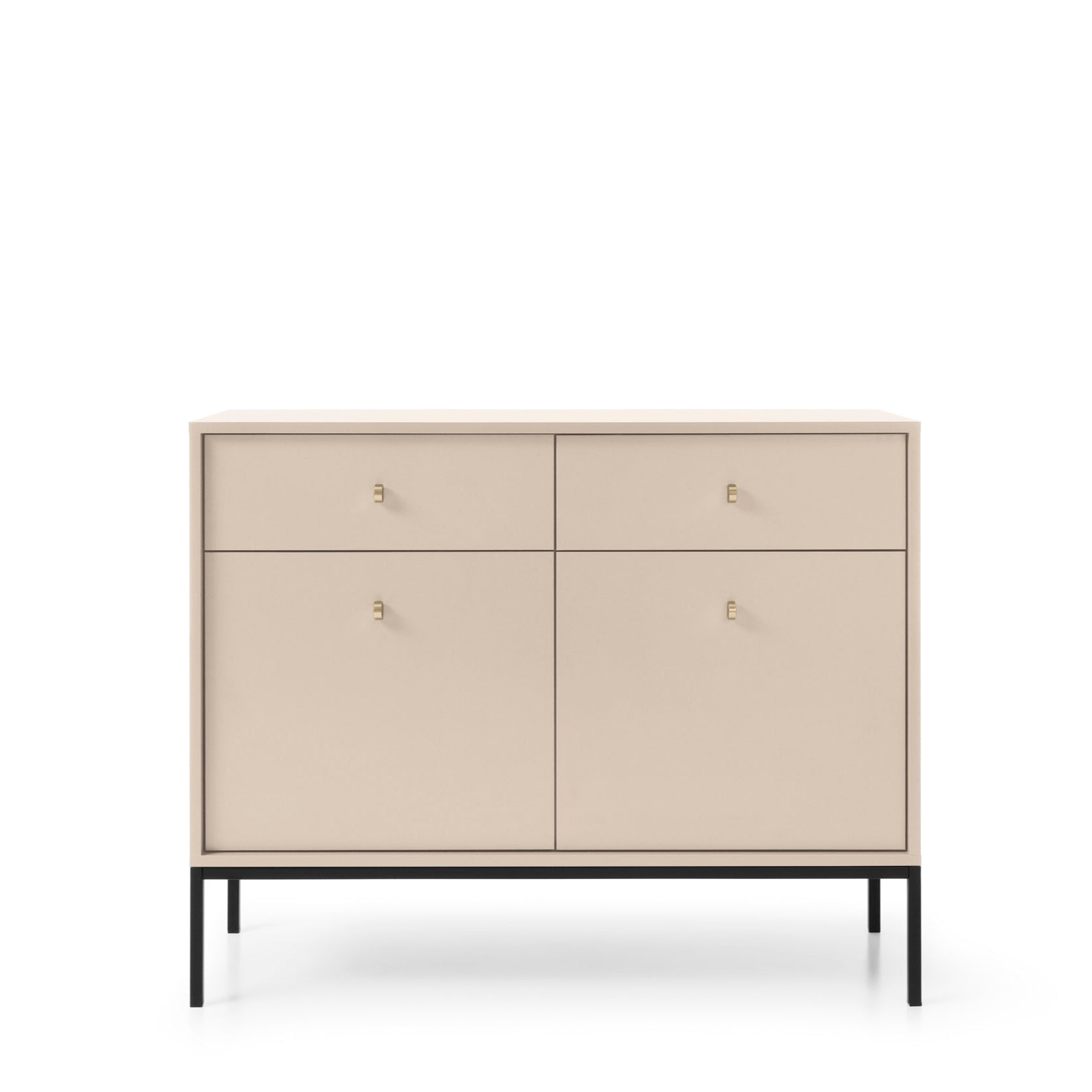 Mono Dresser with Two Push to Open System Doors and Two Drawers Beige