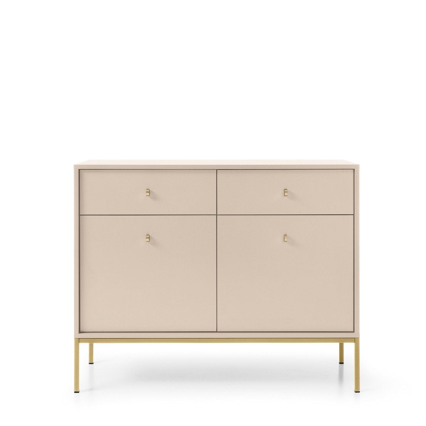 Mono Dresser with Two Push to Open System Doors and Two Drawers Beige