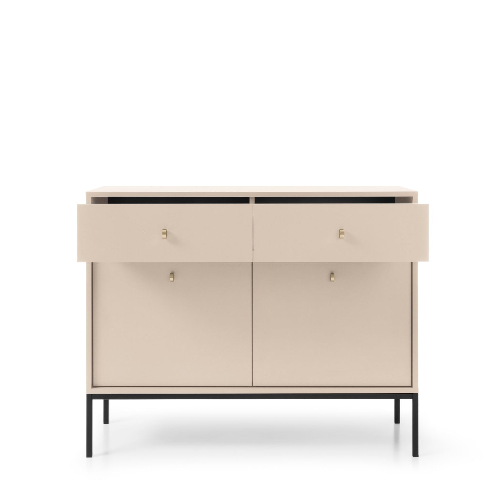 Mono Dresser with Two Push to Open System Doors and Two Drawers Beige