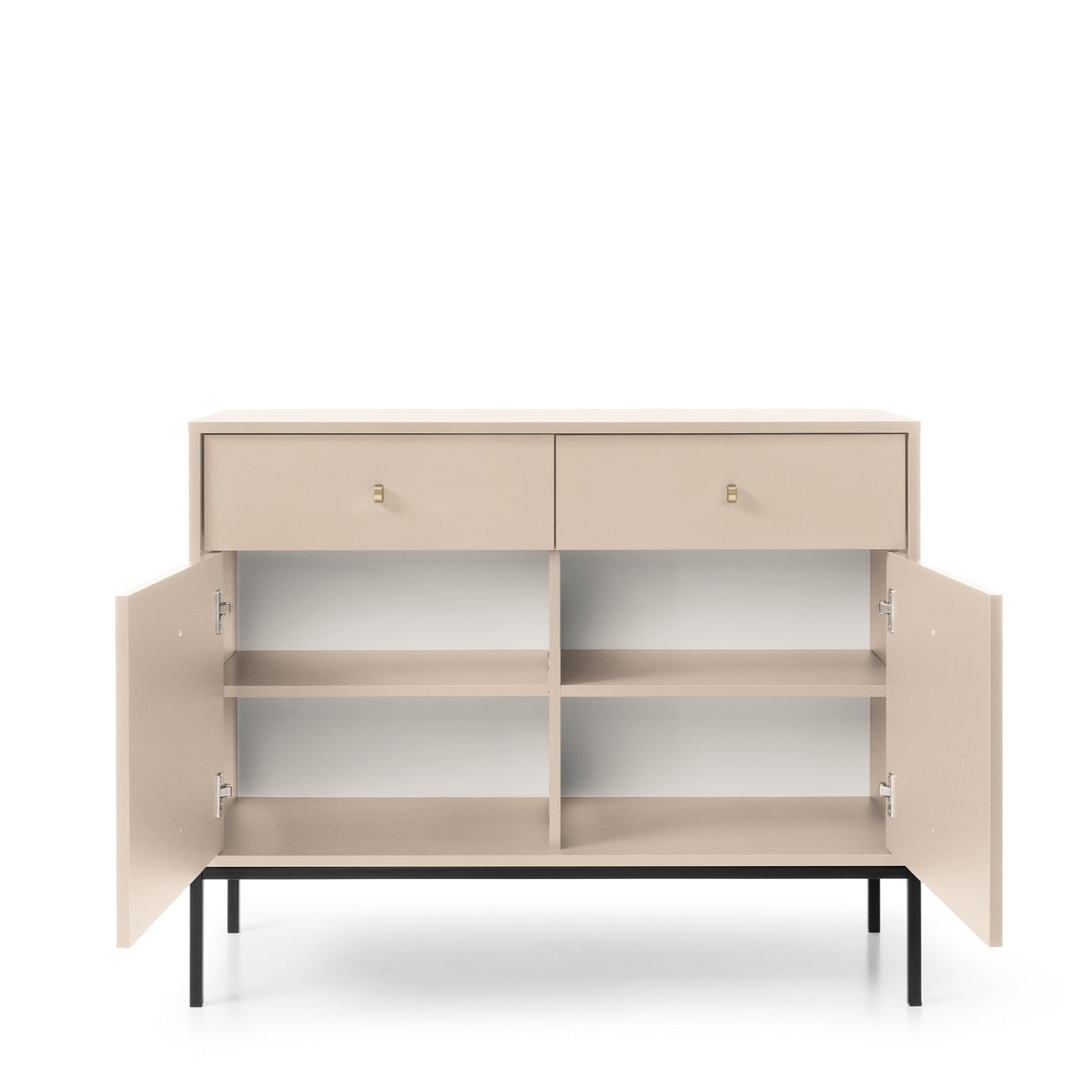 Mono Dresser with Two Push to Open System Doors and Two Drawers Beige