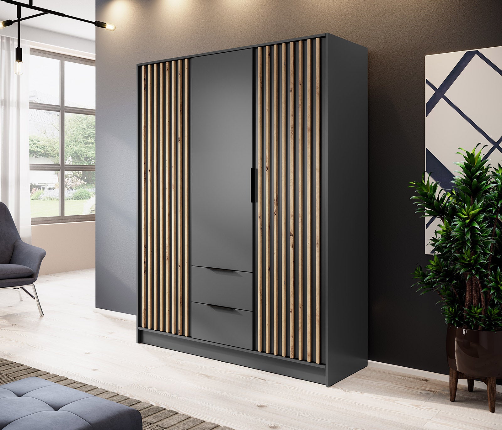 Nelly 3D Wardrobe Graphite