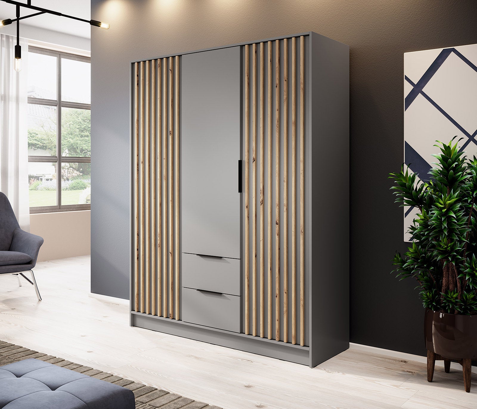 Nelly 3D Wardrobe Grey