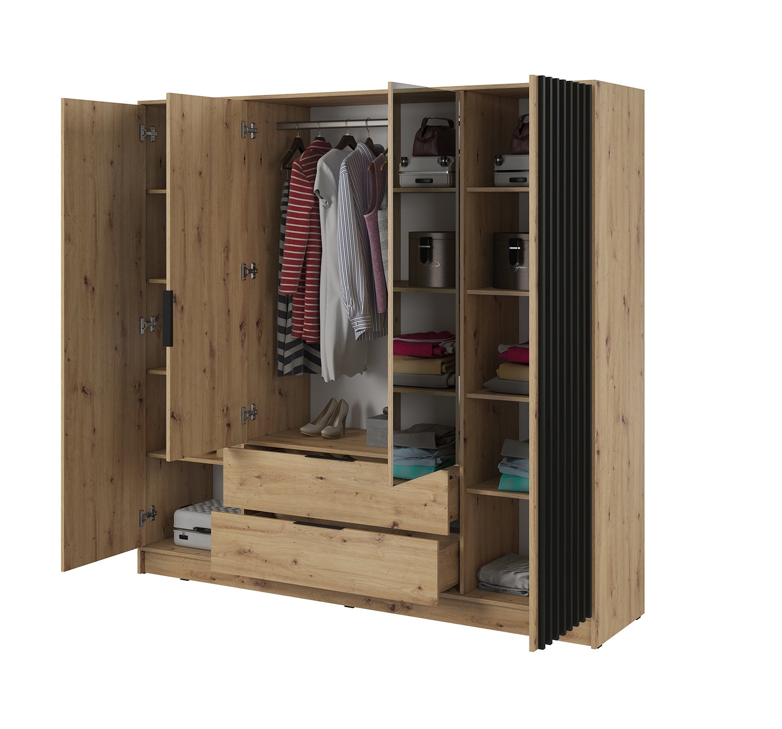 Nelly 4D Wardrobe with Mirror Artisan