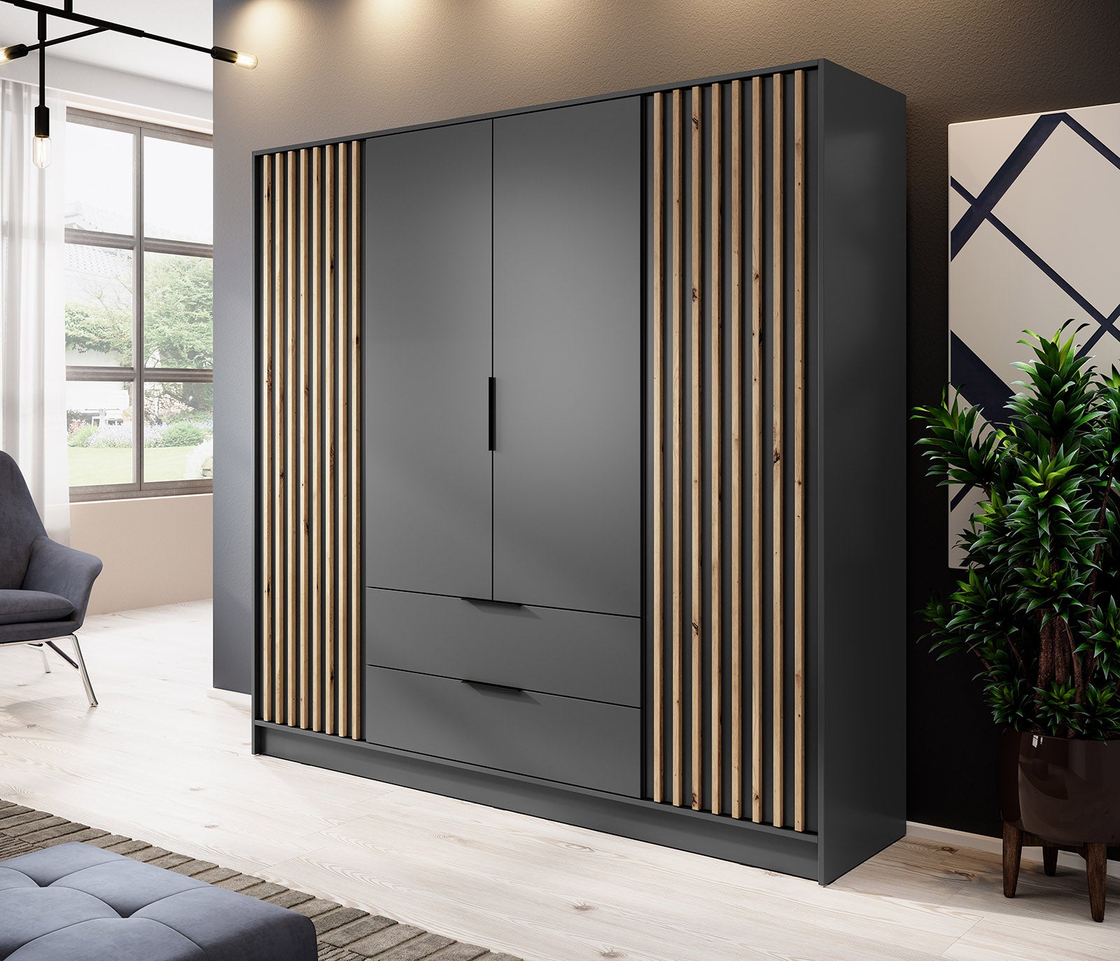 Nelly 4D Wardrobe Graphite