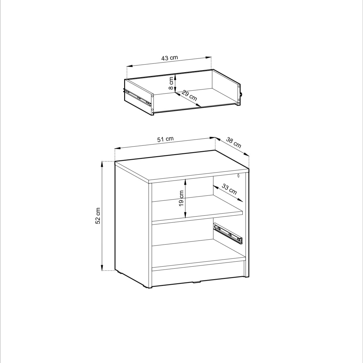 PI Nelly Bedside Table – Graphite / Artisan Oak