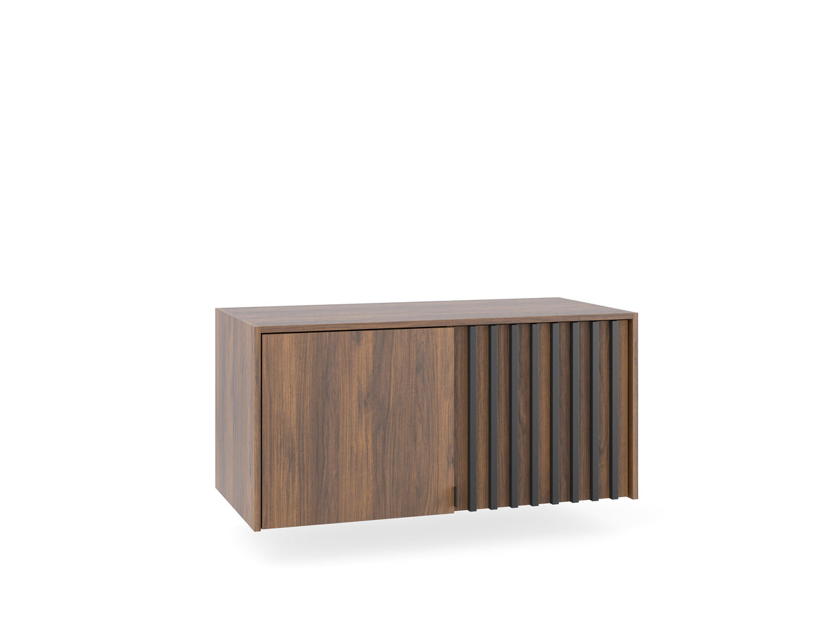 Nelly Katania Walnut top extension unit with two doors and decorative slats on the right front