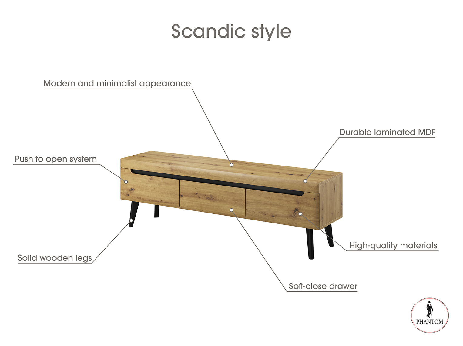 Nordi TV Stand 160 – Scandic style