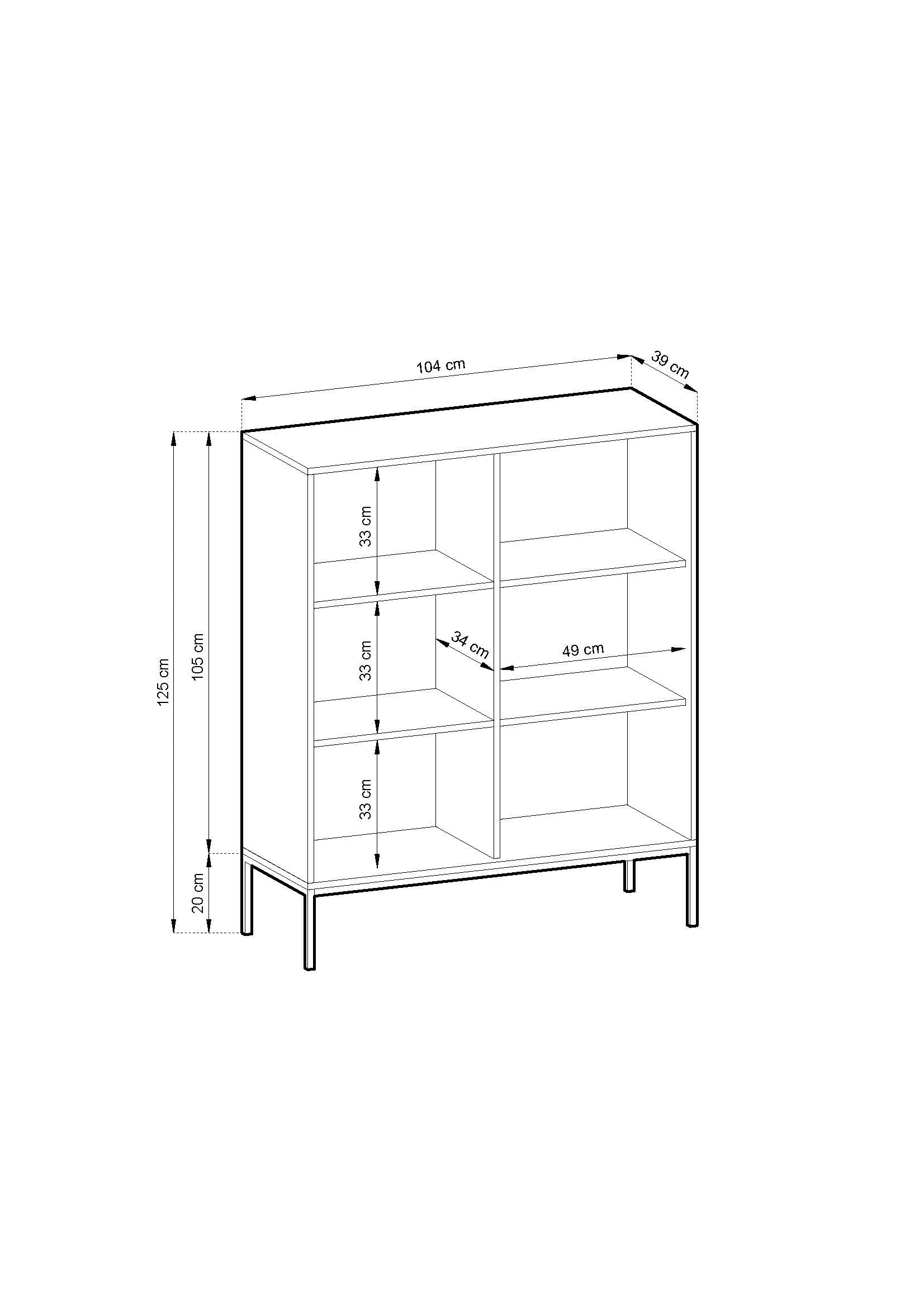 Nova Dresser Gray - Modern Design with Two Push to Open Door