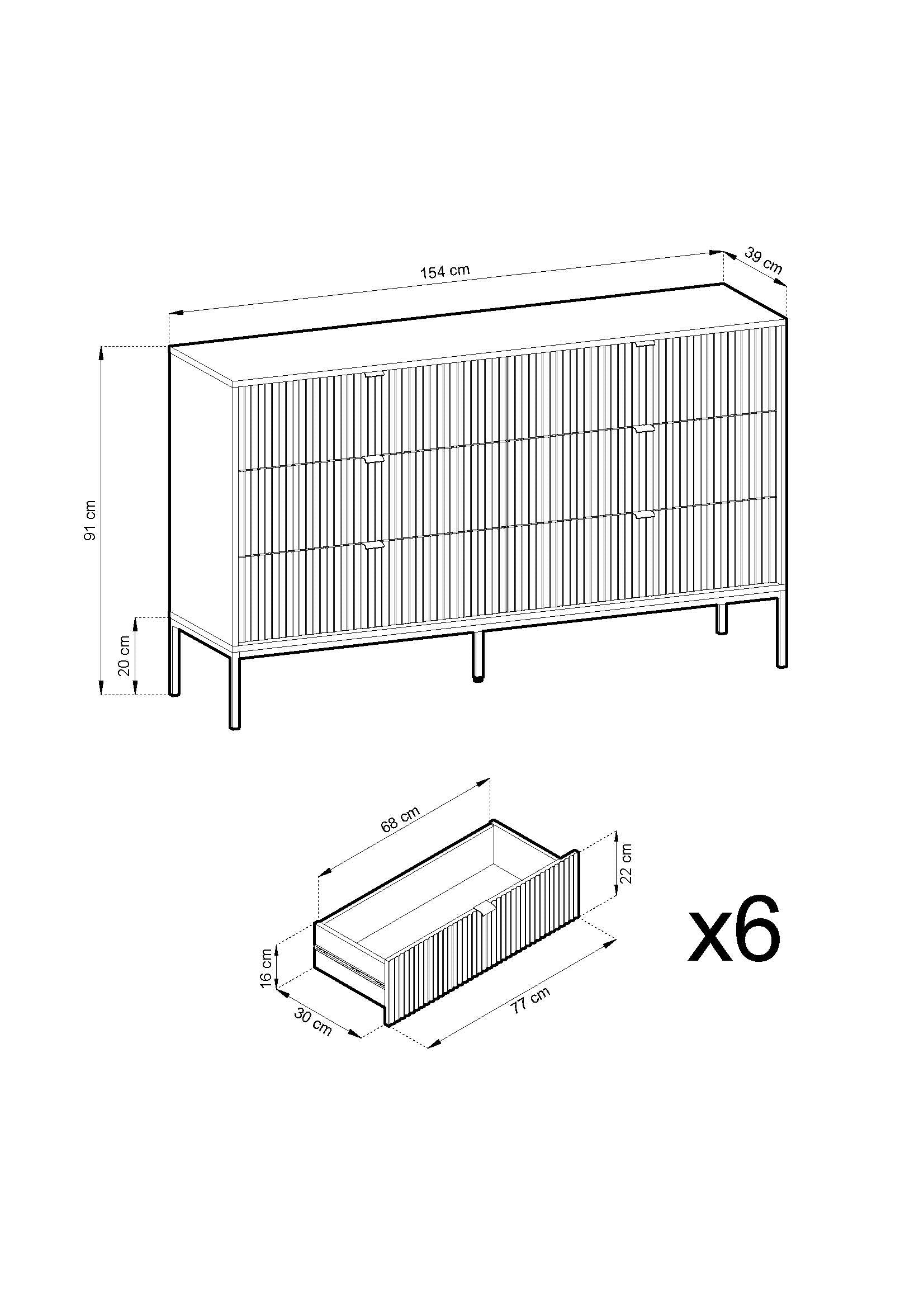 Nova Dresser Cashmere- A Fusion of Modern Elegance and Practical Storage