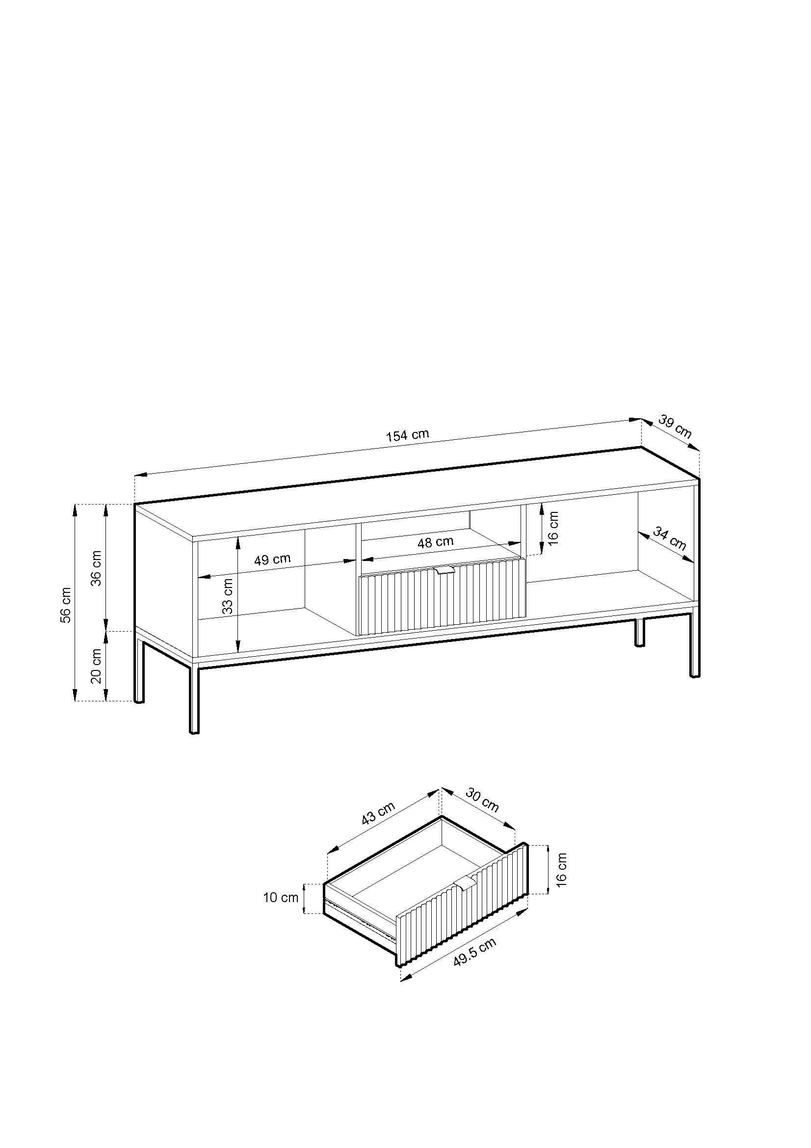 Nova TV STAND Vincenz’s oak  - Modern Design and Versatile Style in a Sleek TV Cabinet