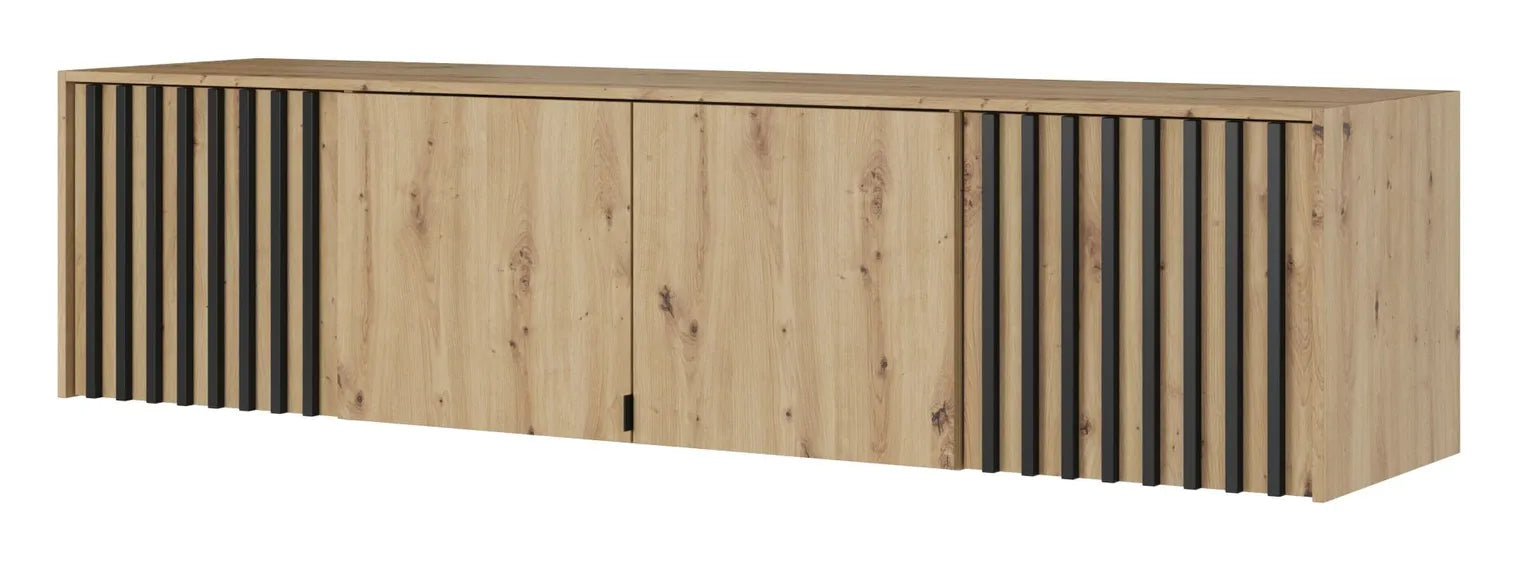 NELLY 4D WARDROBE EXTENSION IN OAK ARTISAN / BLACK SLATS