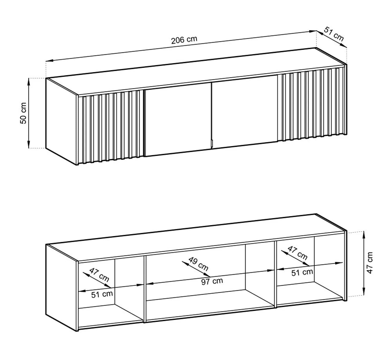 Nelly 4D Wardrobe with Mirror Graphite