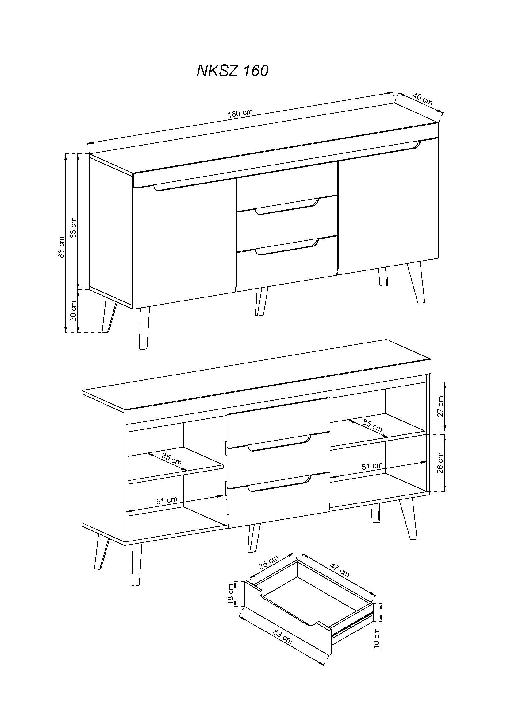 Nordi Chest of Drawers Artisan Oak- Scandic Style whit Two Push to Open System Doors and Three Drawers