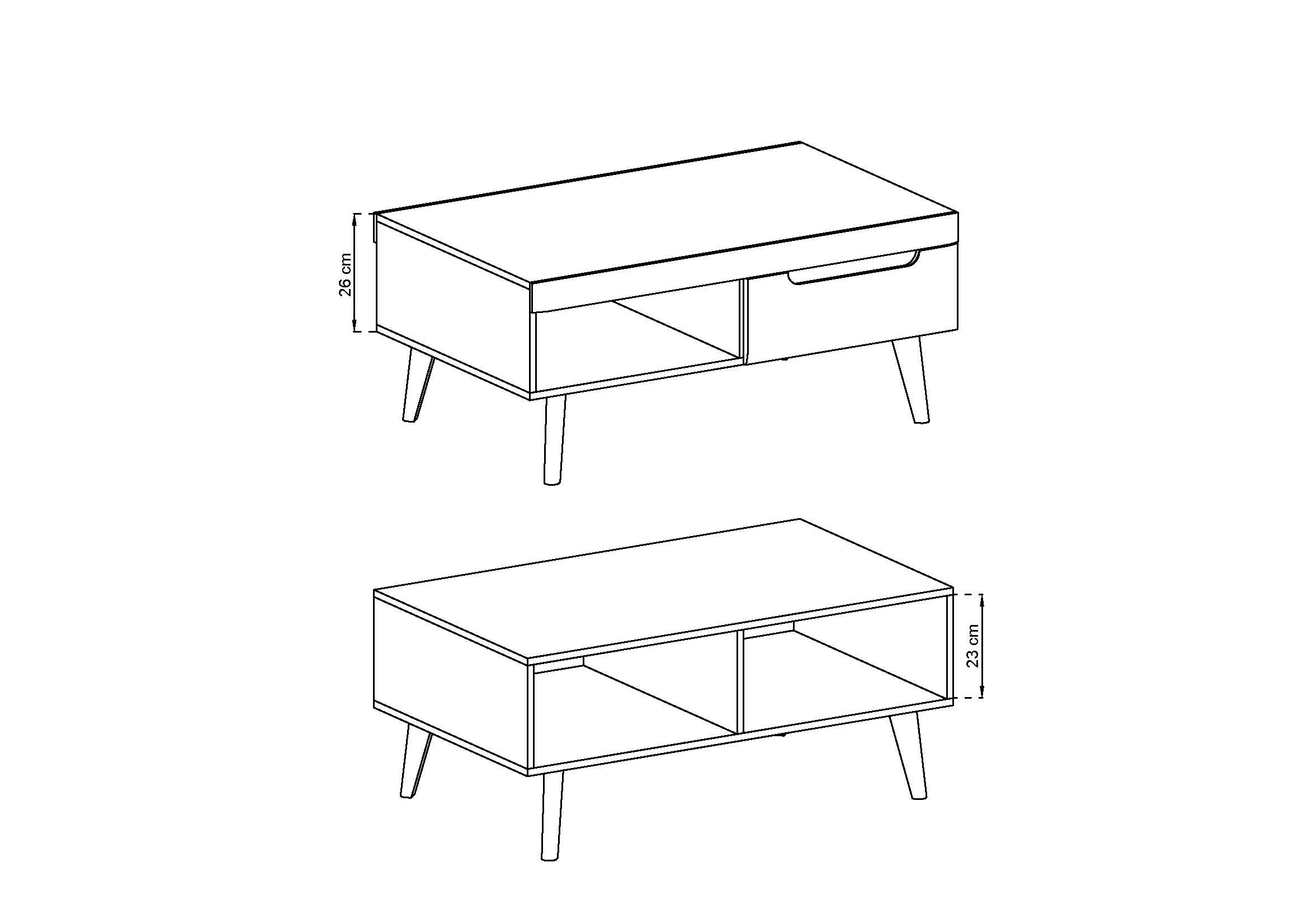 Nordi Coffe Table Artisian Oak- Scandic Style