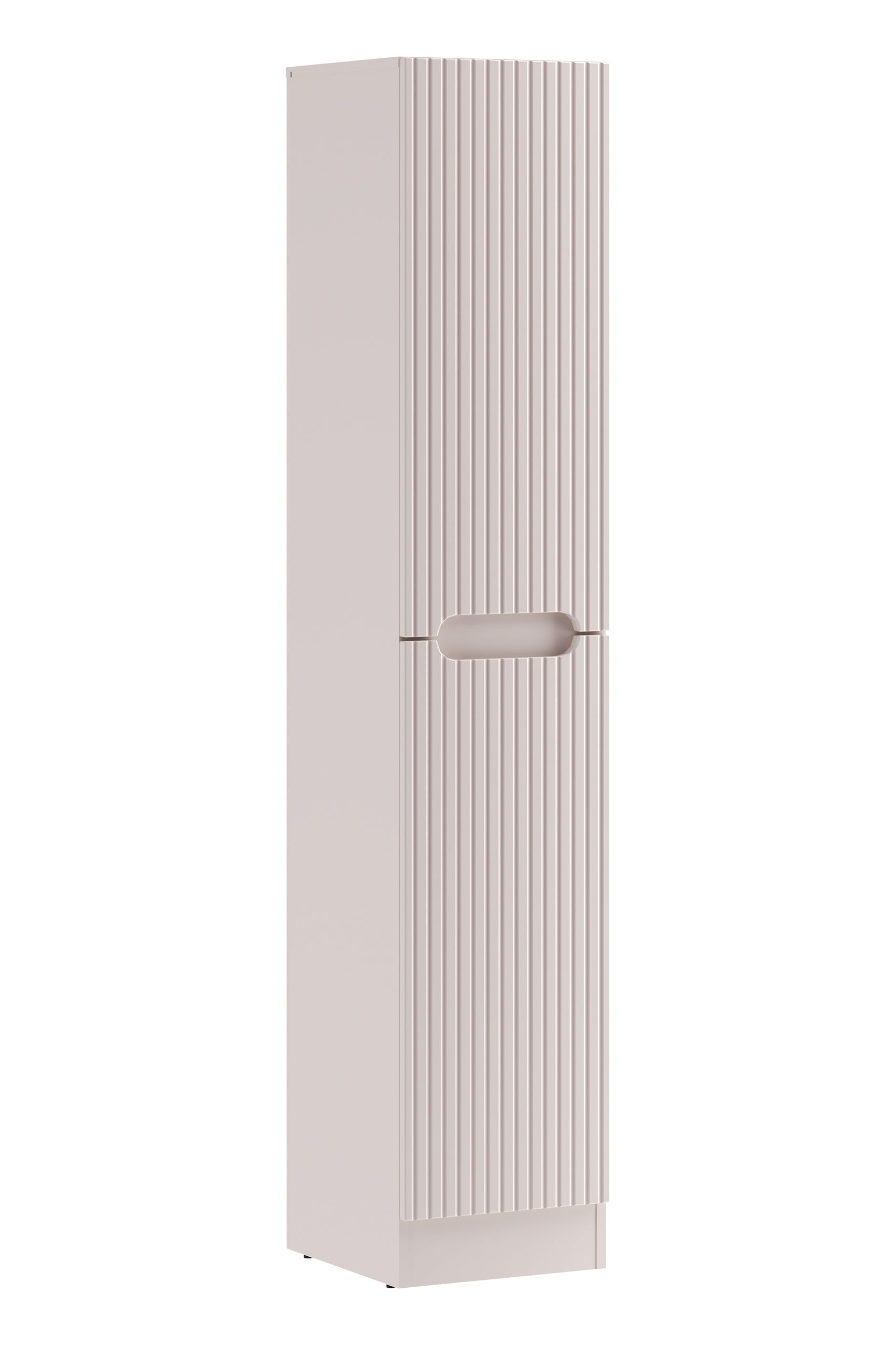 Nova Cashmere Tall Cabinet with Laundry Basket – Cashmere Matt, 35 cm