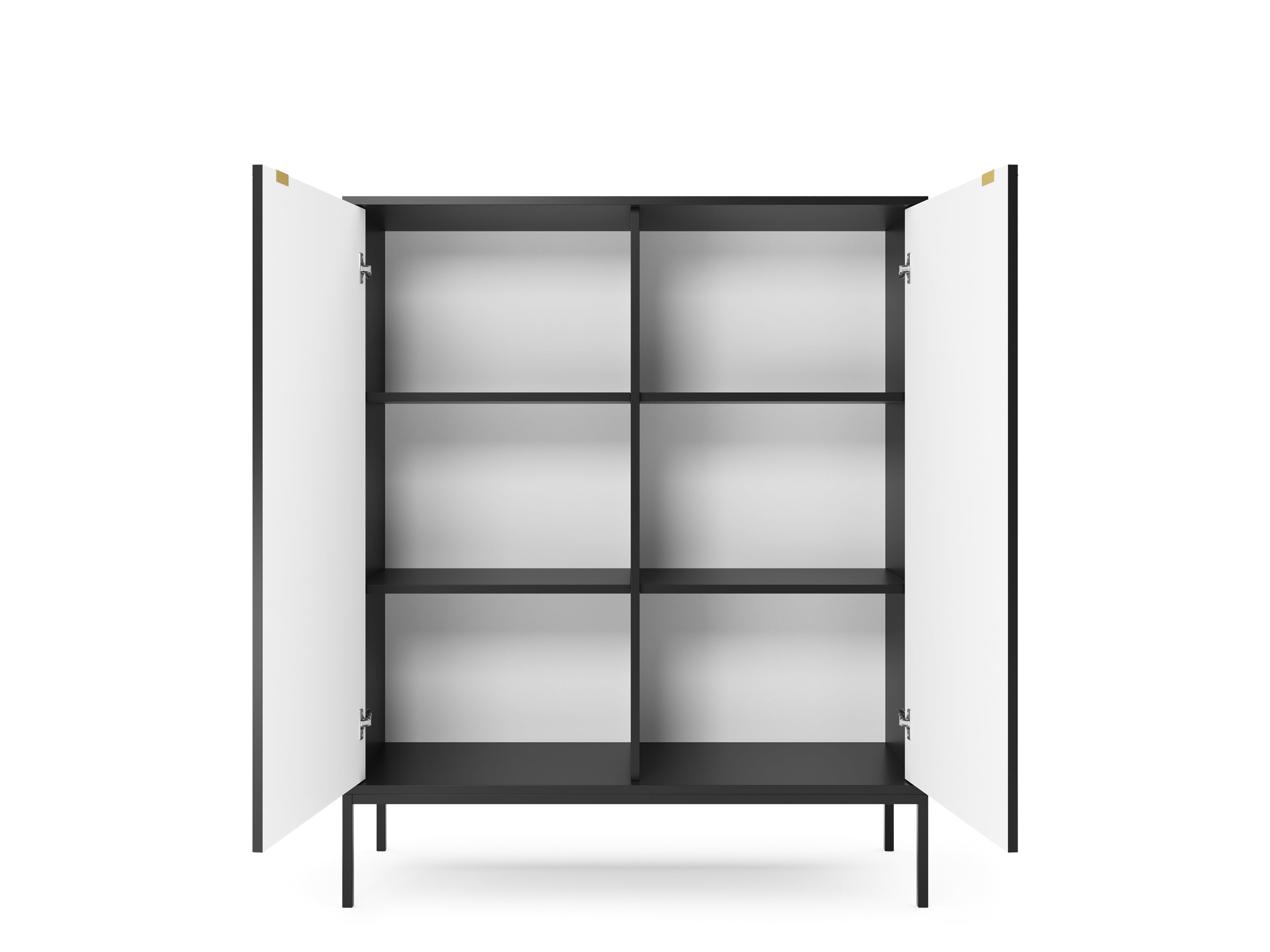 Nova Dresser Black - Modern Design with Two Push to Open Door