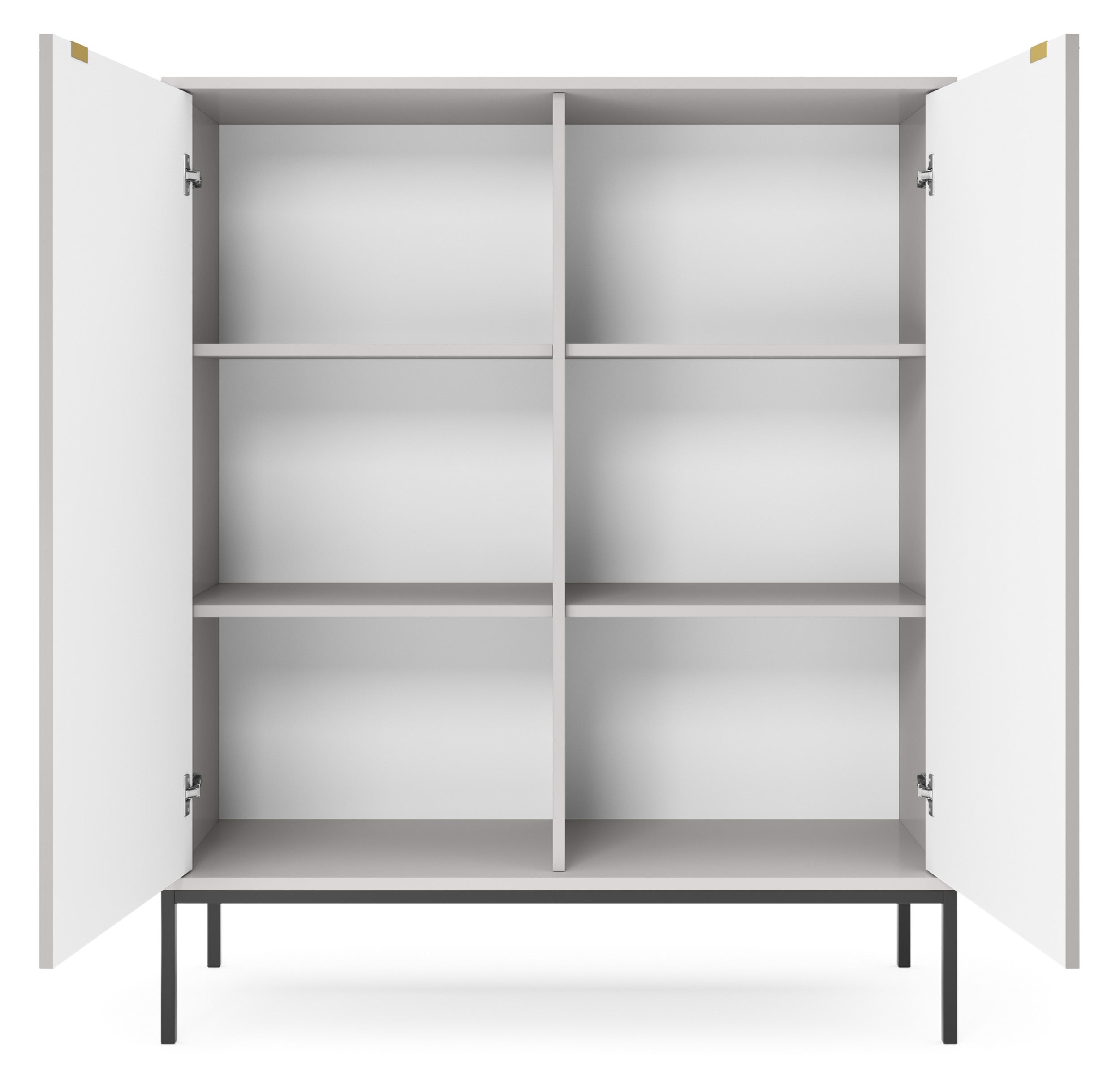 Nova Dresser Gray - Modern Design with Two Push to Open Door