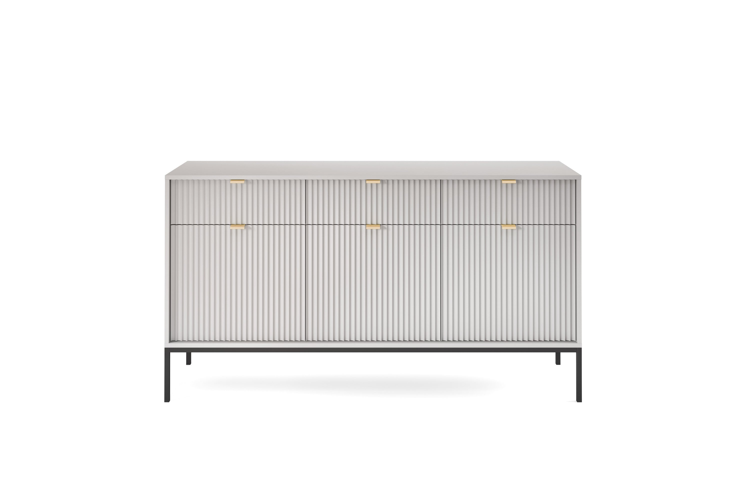 Nova Dresser Gray - Modern Design with Three Push to Open Door and Three Drawers