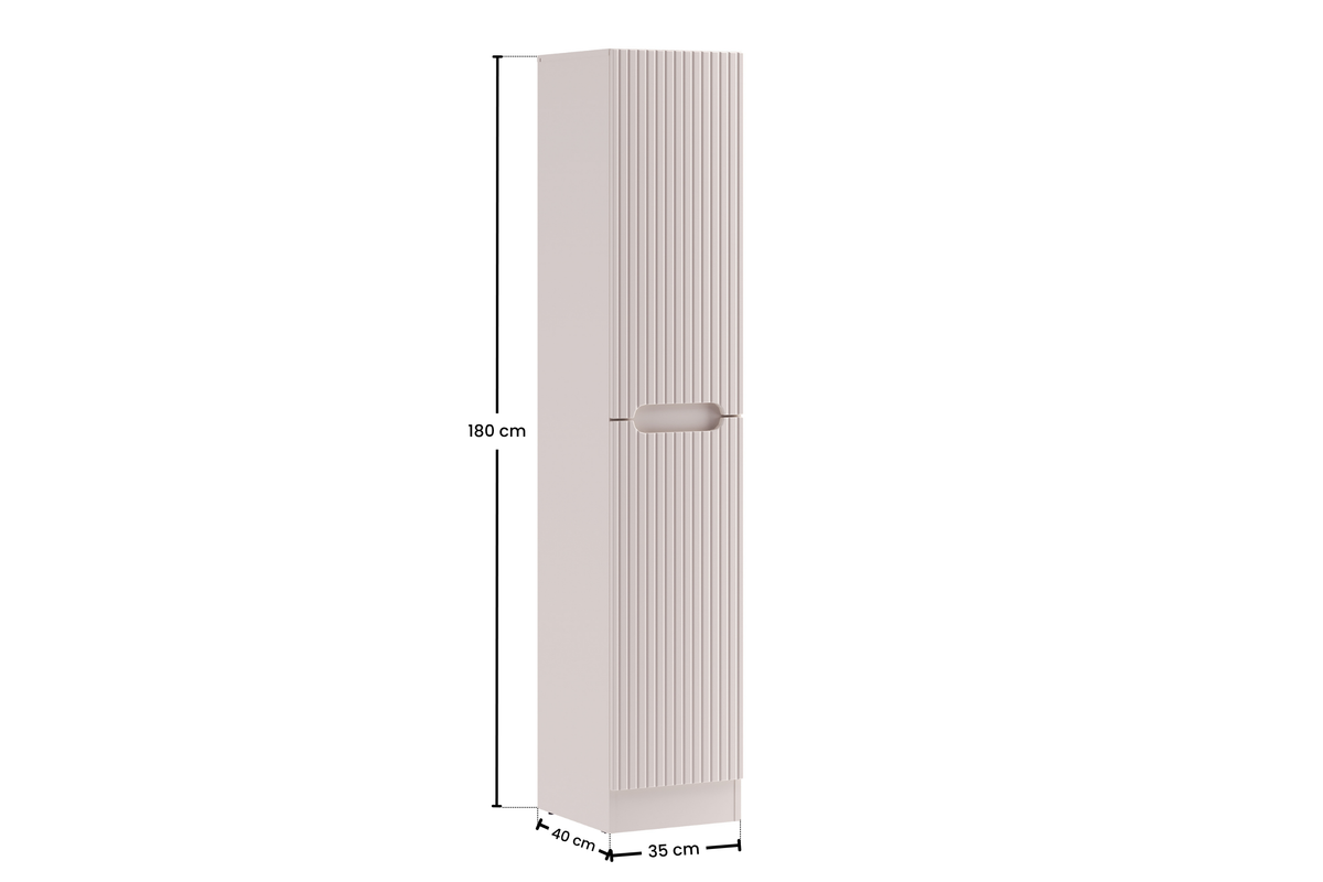 Nova Cashmere Tall Cabinet with Laundry Basket – Cashmere Matt, 35 cm