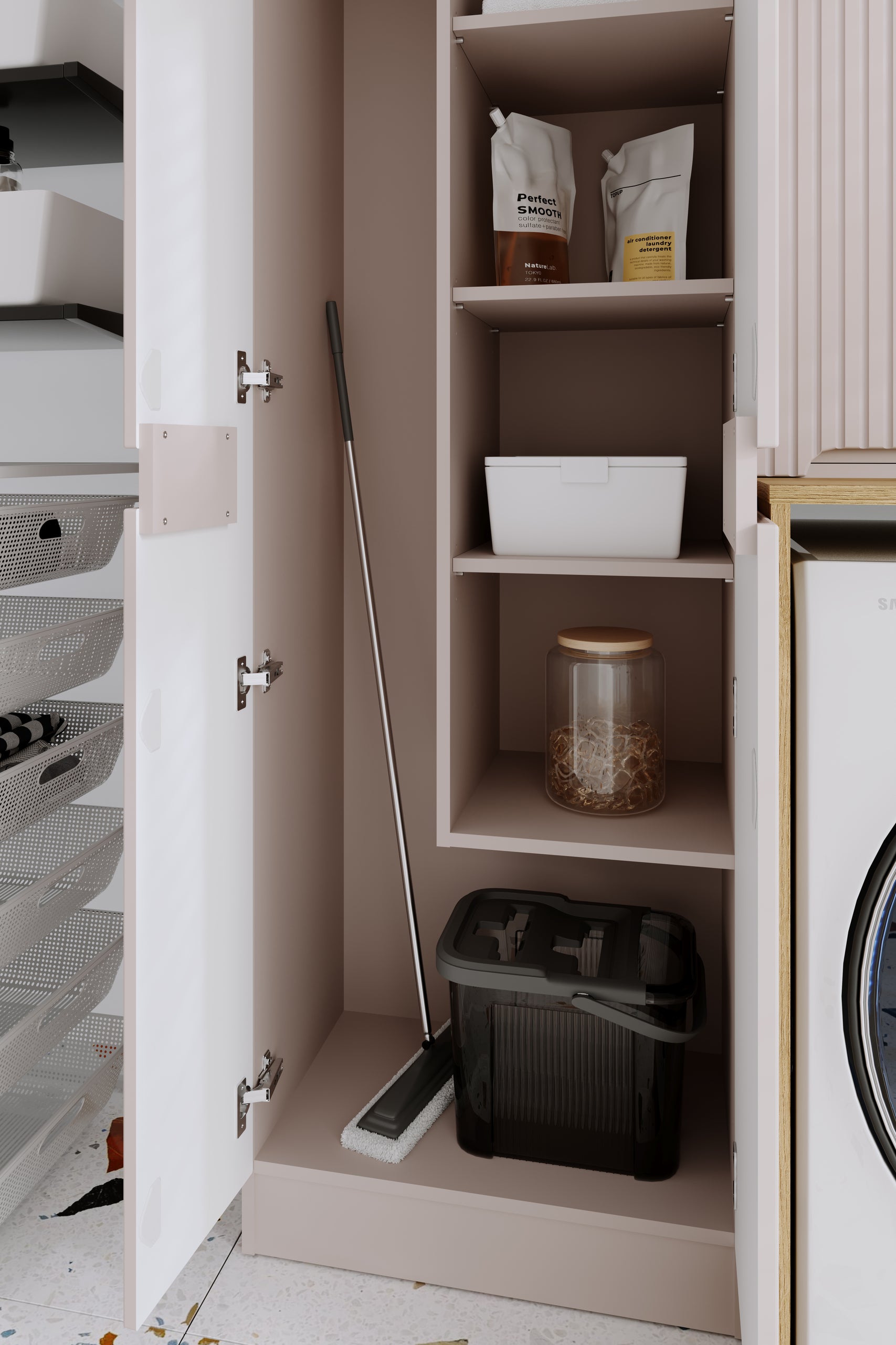 Nova Cashmere Laundry Room Set – Cashmere Matt / Coast Evoke Oak