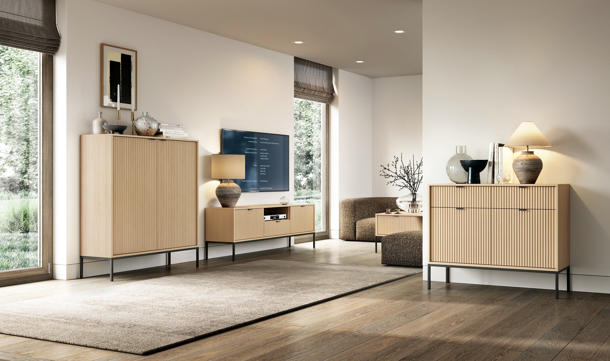 Nova Dresser Vincenz’s oak - Modern Design with Two Doors and Two Drawers
