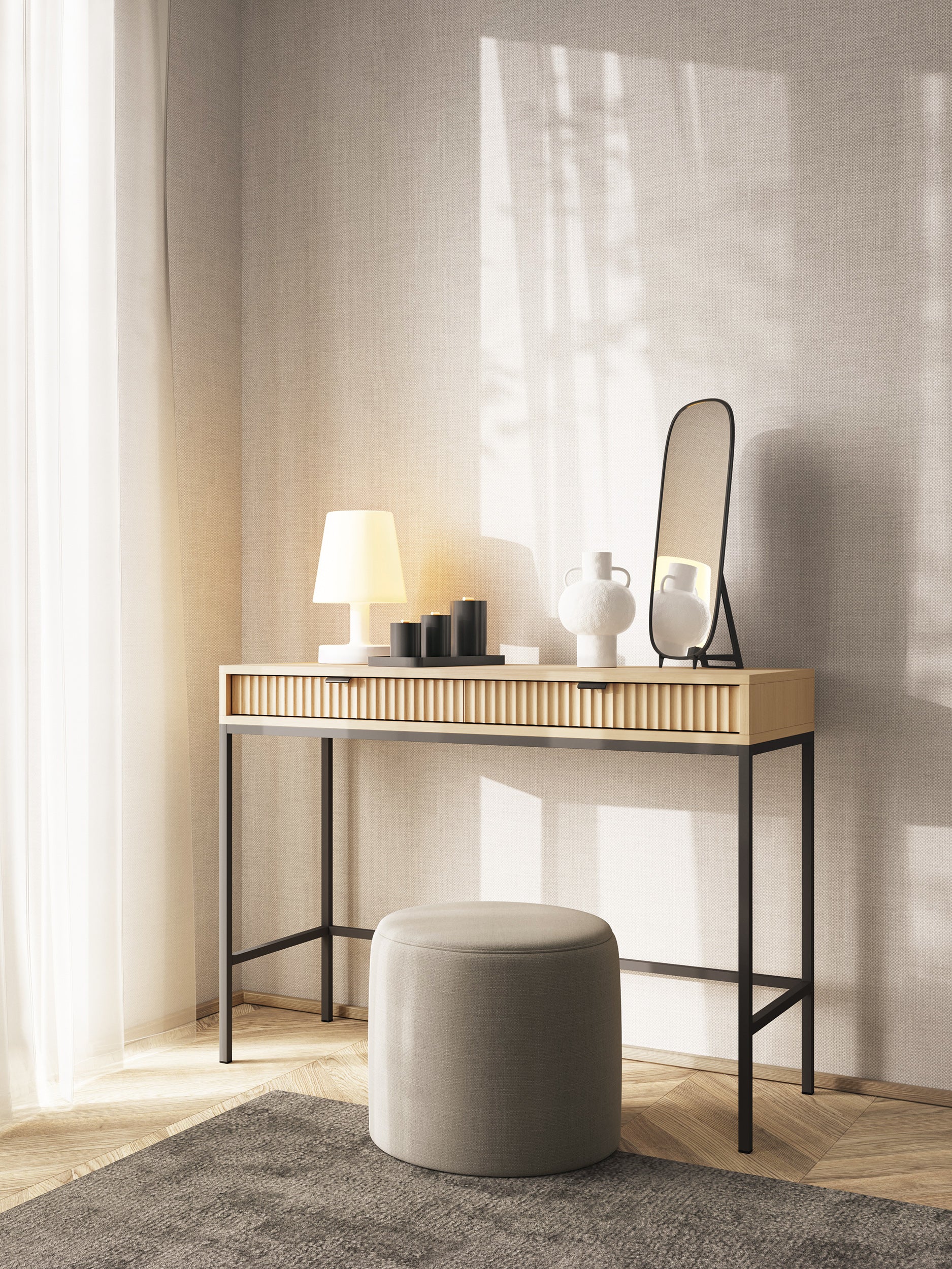 Nova Vanity Table Vincenz’s oak - A Fusion of Modern Elegance and Practical Storage