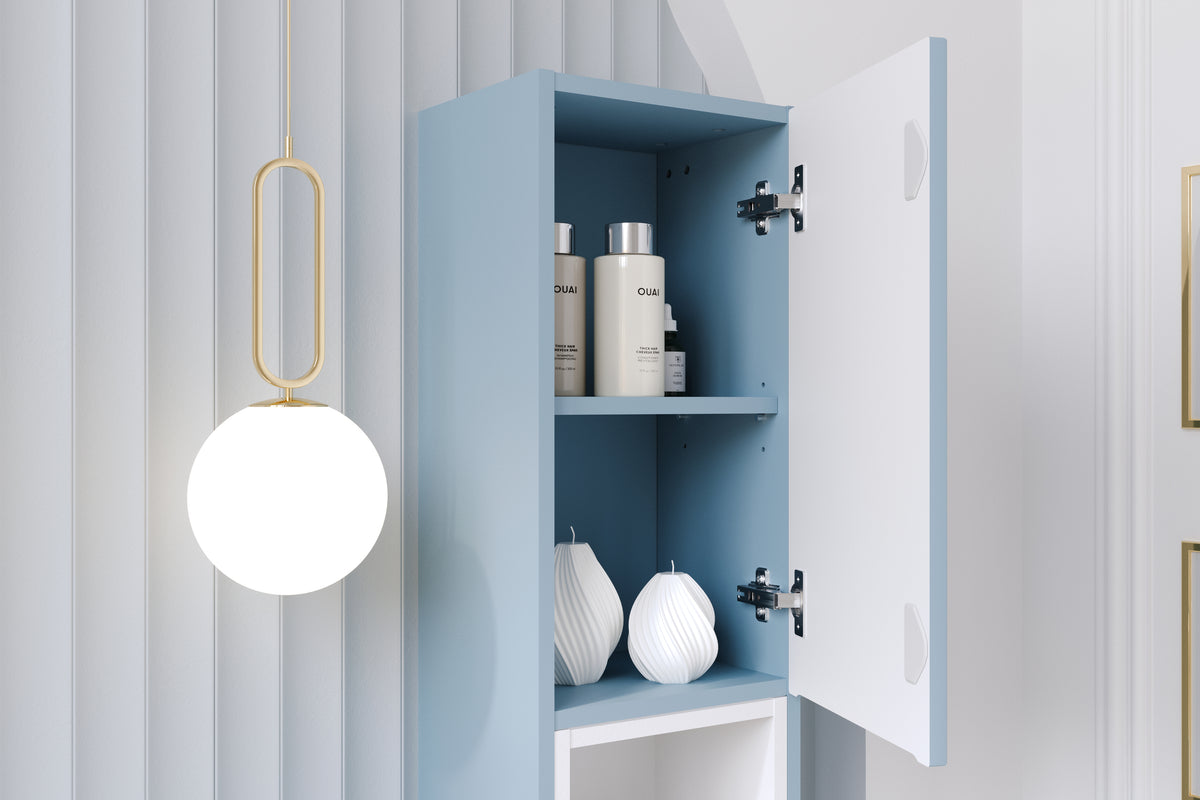 Nova Denim Tall Cabinet 2 Doors – Denim Blue, 30 cm
