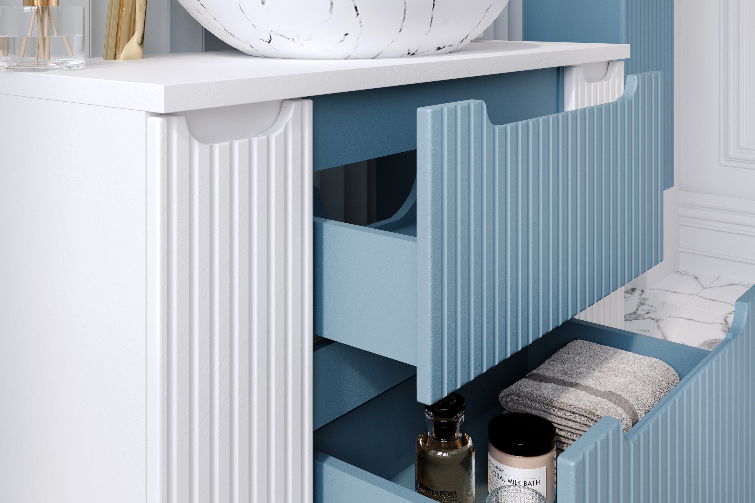 Nova Denim Vanity Unit Set 60 / 100 / 140 cm – Configure Your Bathroom