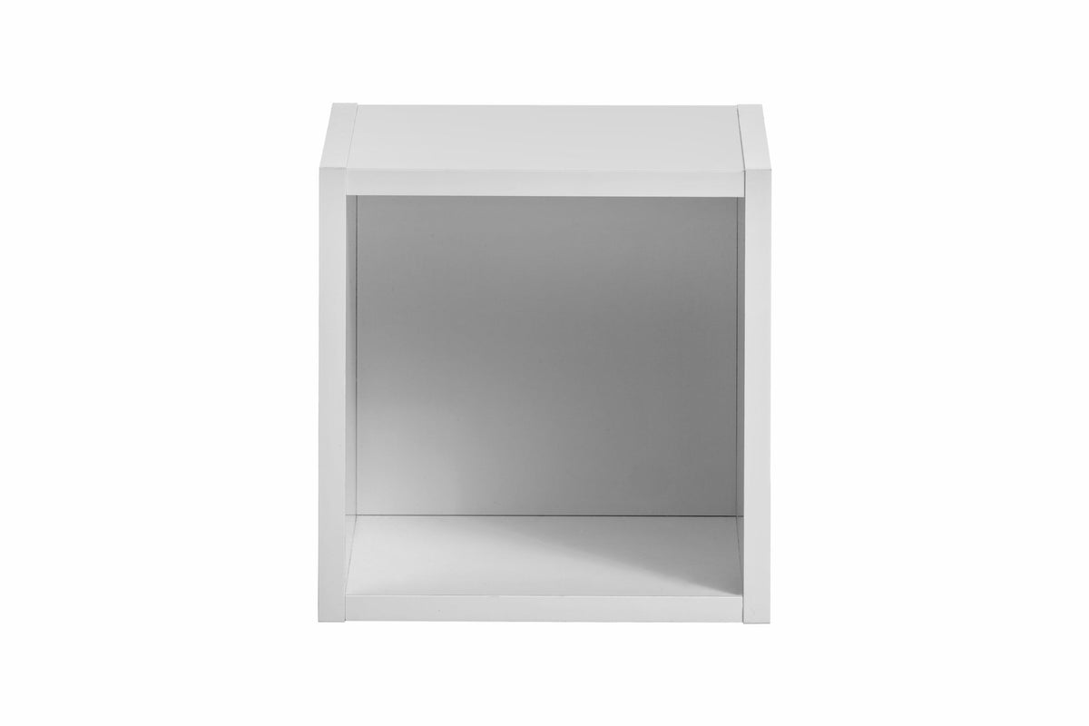 Nova White Qubik Open Wall Shelf – White Matt, 27 cm