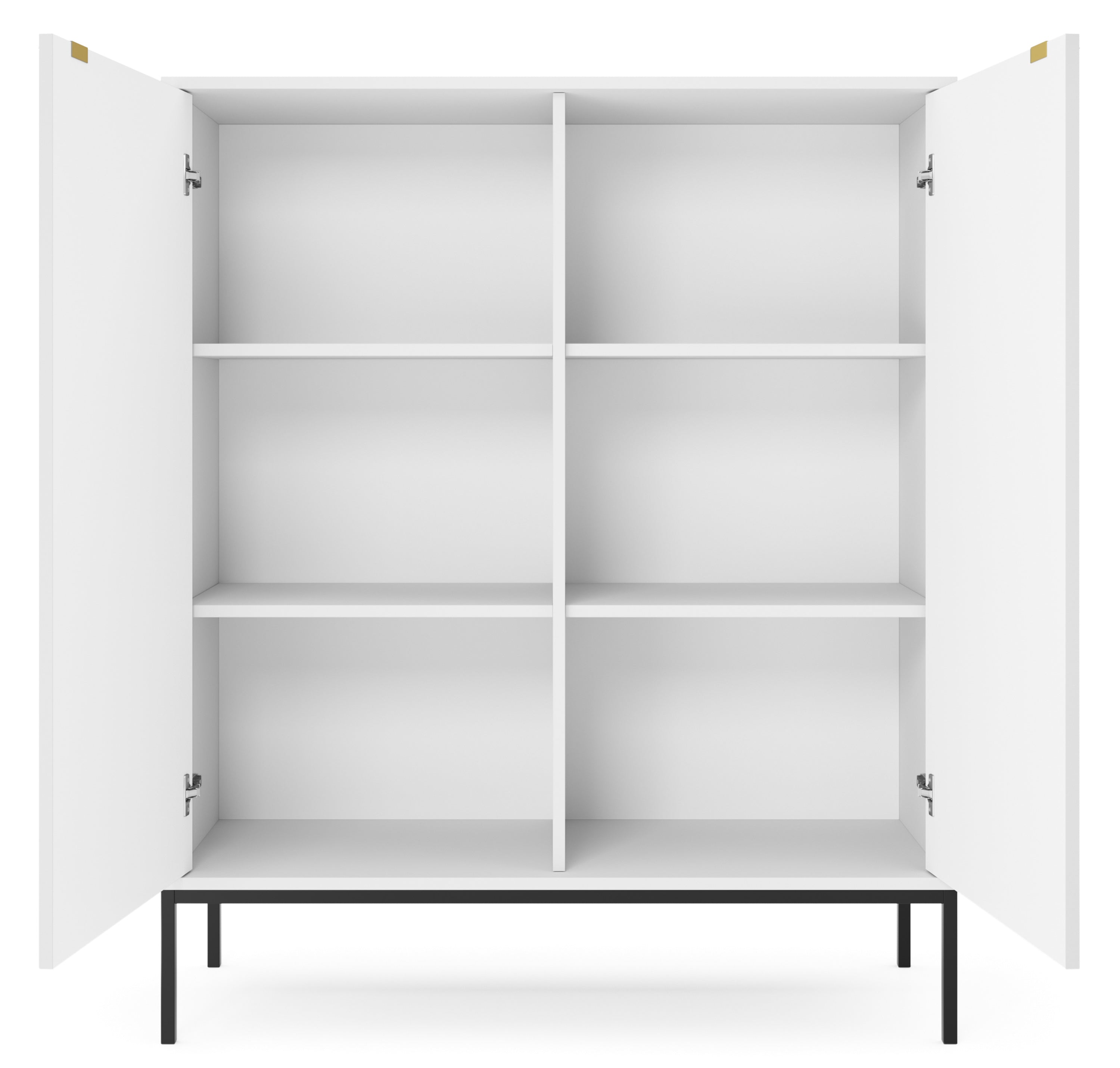 Nova Dresser White - Modern Design with Two Push to Open Door