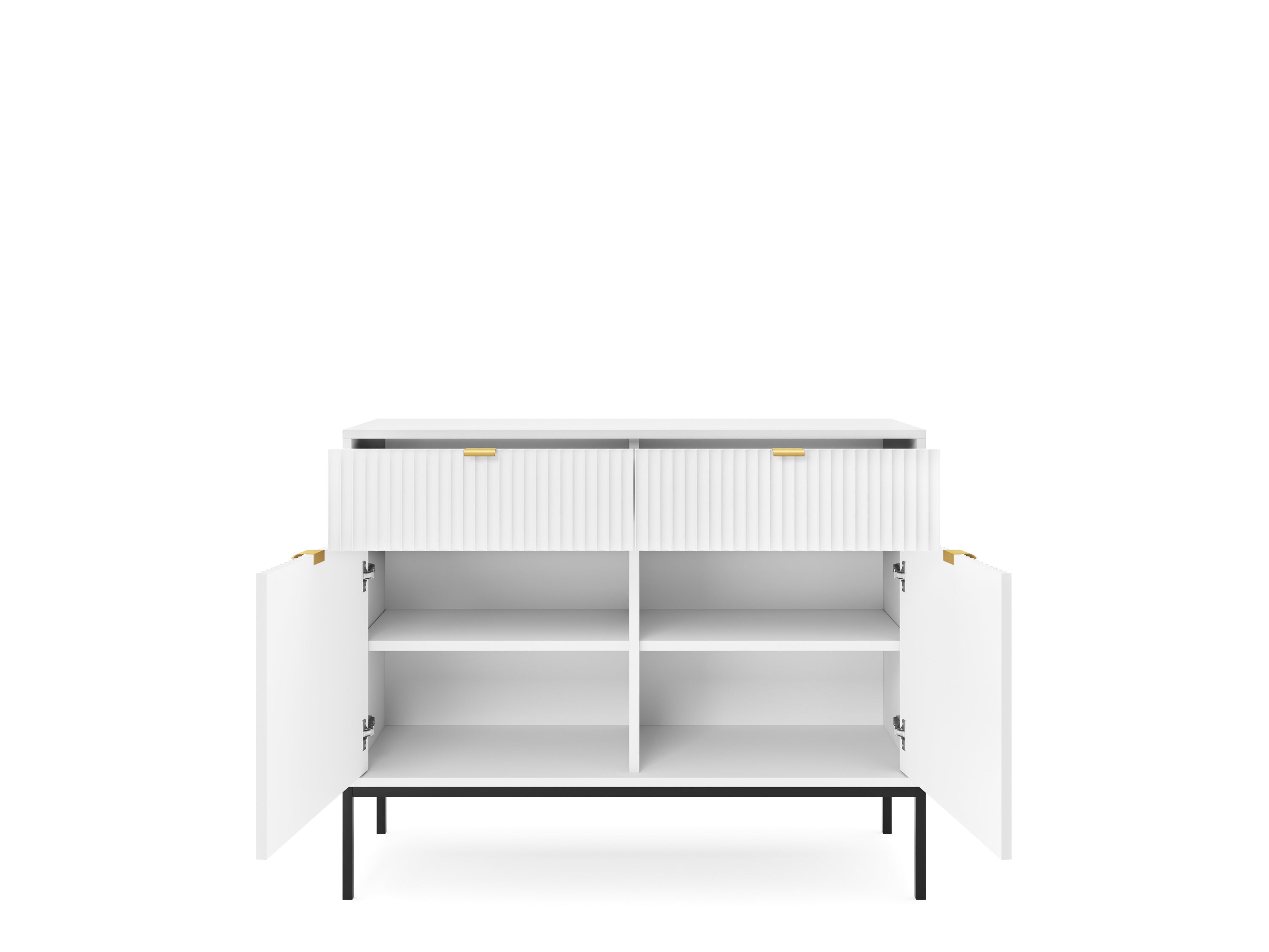 Nova Dresser White- Modern Design with Two Doors and Two Drawers