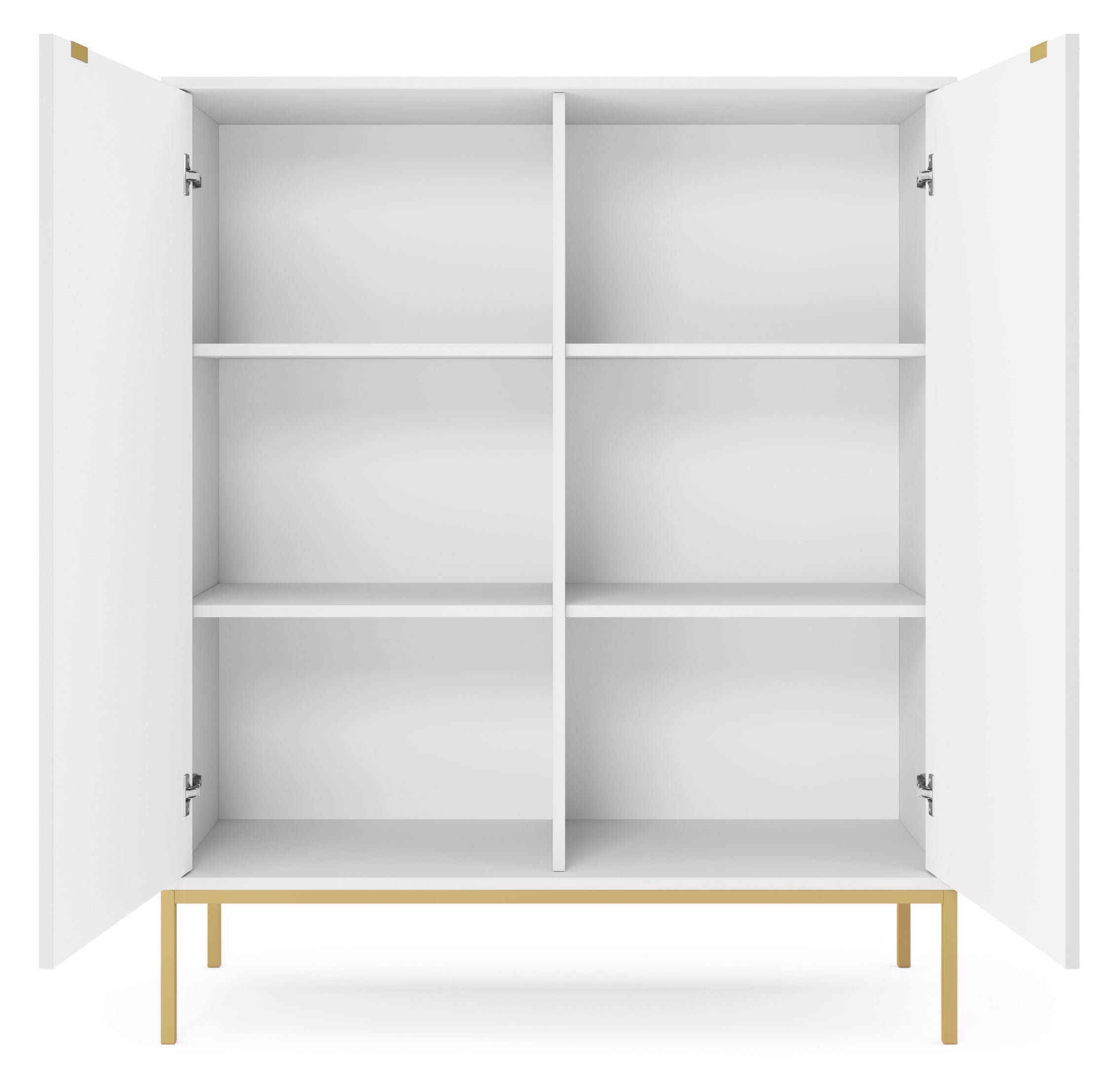 Nova Dresser White - Modern Design with Two Push to Open Door