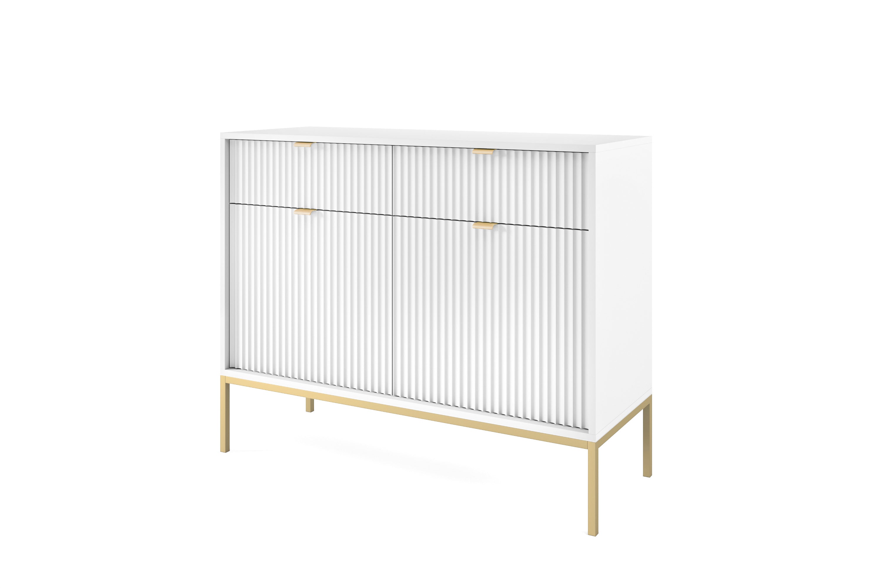 Nova Dresser White- Modern Design with Two Doors and Two Drawers