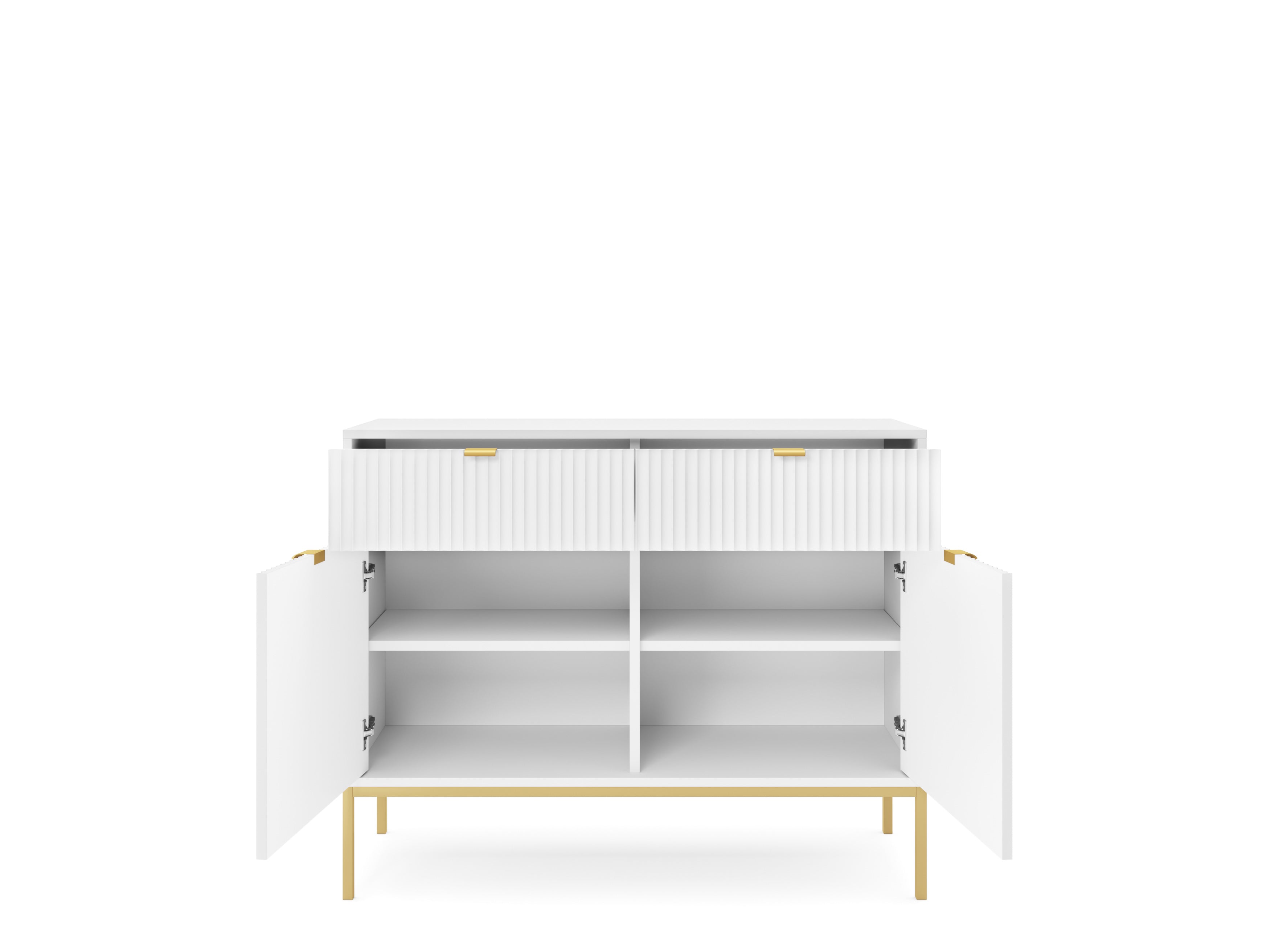 Nova Dresser White- Modern Design with Two Doors and Two Drawers