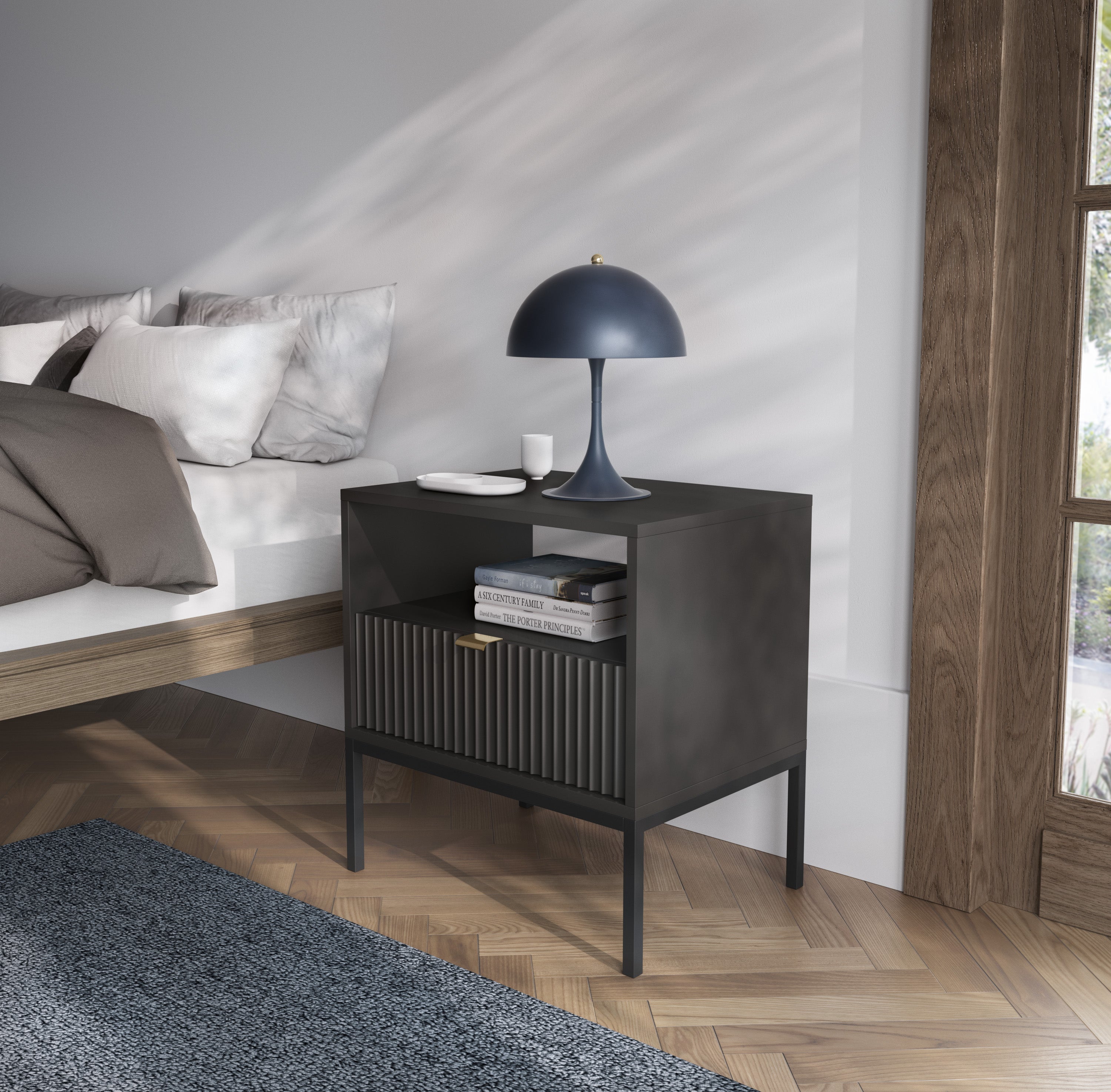 Nova Nightstand Black - Modern Elegance for Your Bedroom