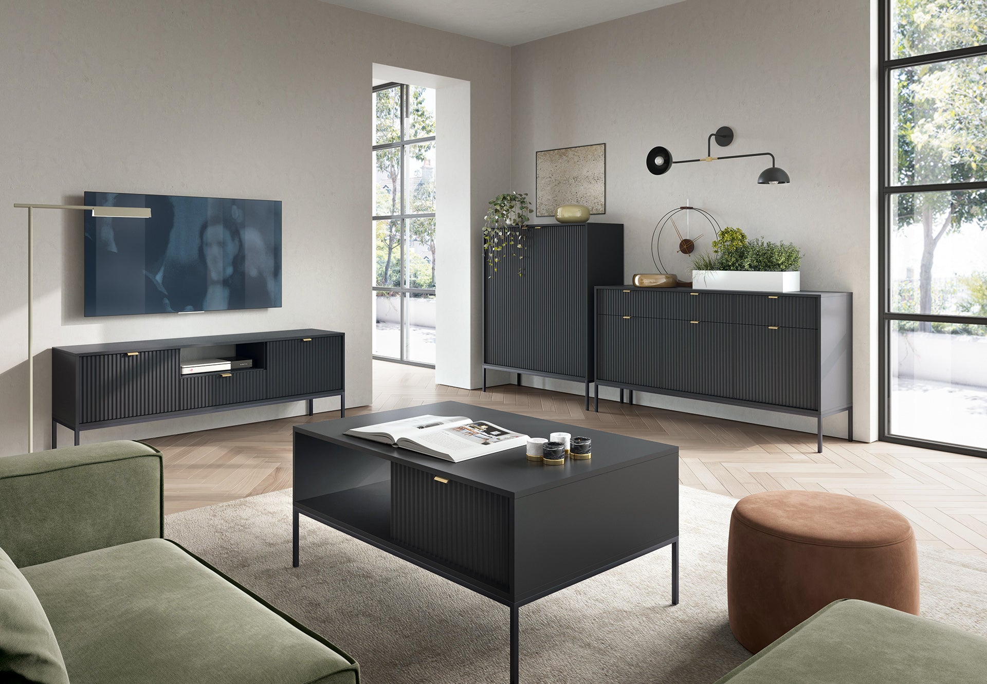 Nova TV STAND Black - Modern Design and Versatile Style in a Sleek TV Cabinet