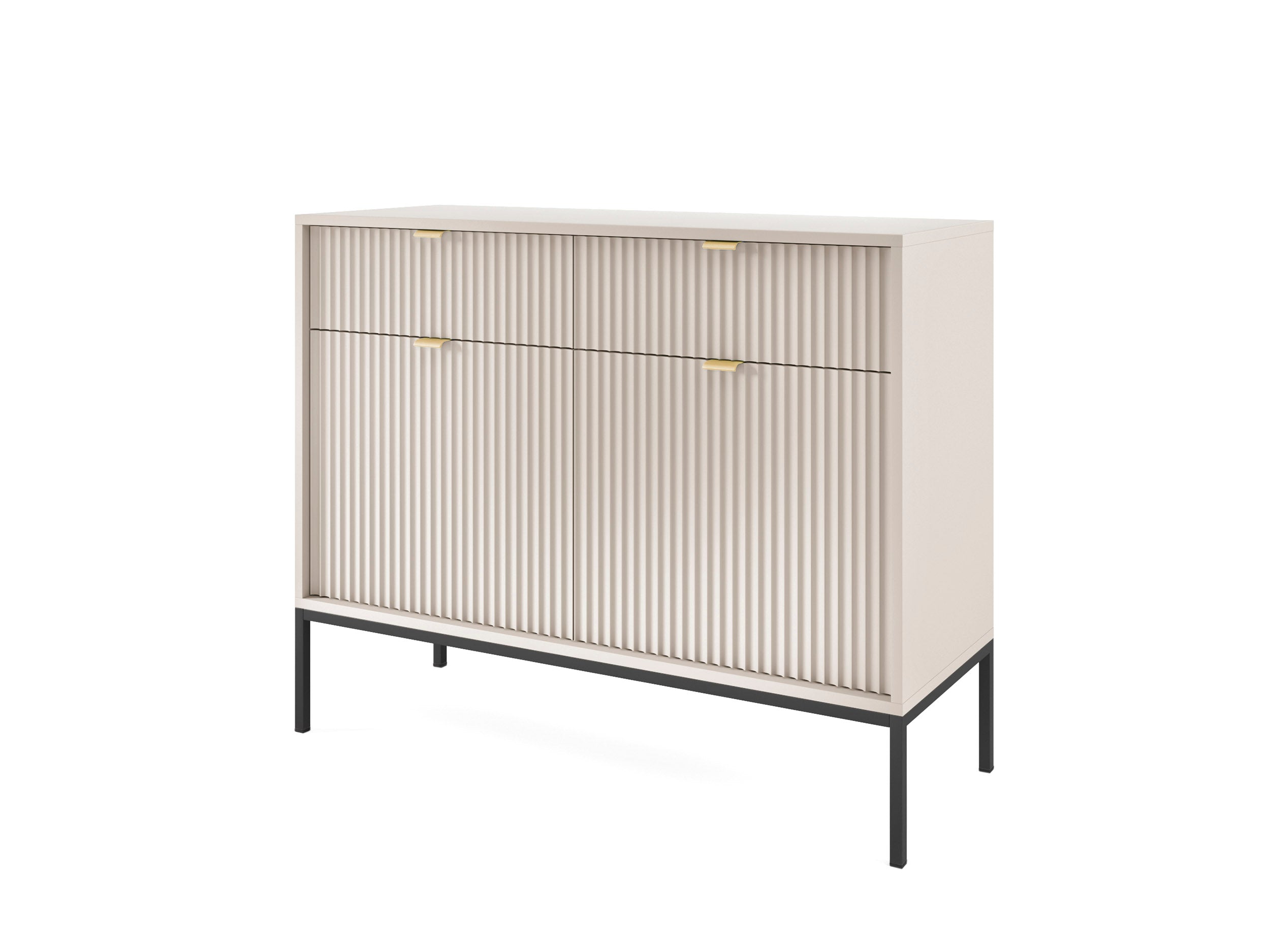 Nova Dresser Cashmere - Modern Design with Two Doors and Two Drawers