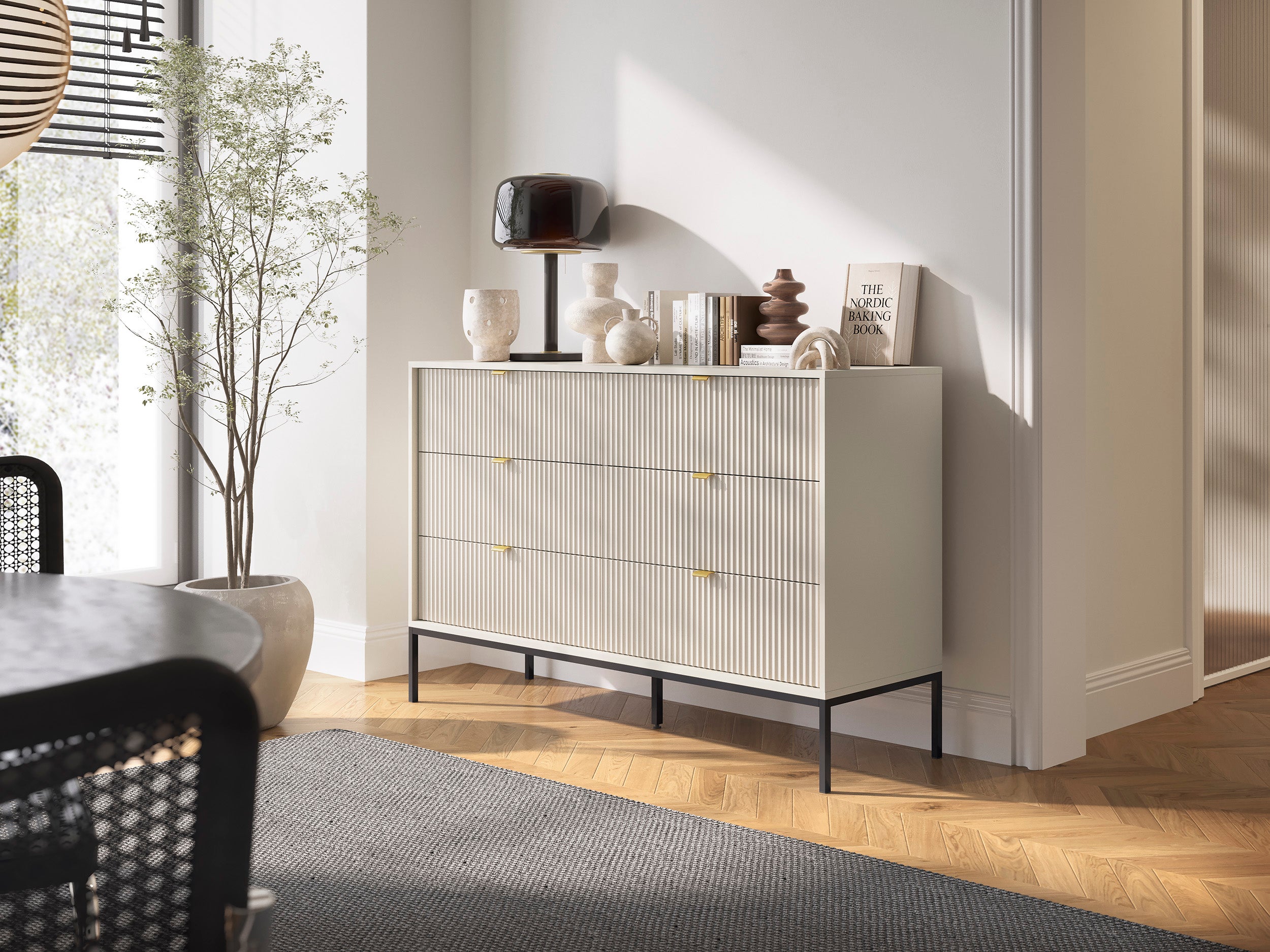Nova Dresser Cashmere- A Fusion of Modern Elegance and Practical Storage
