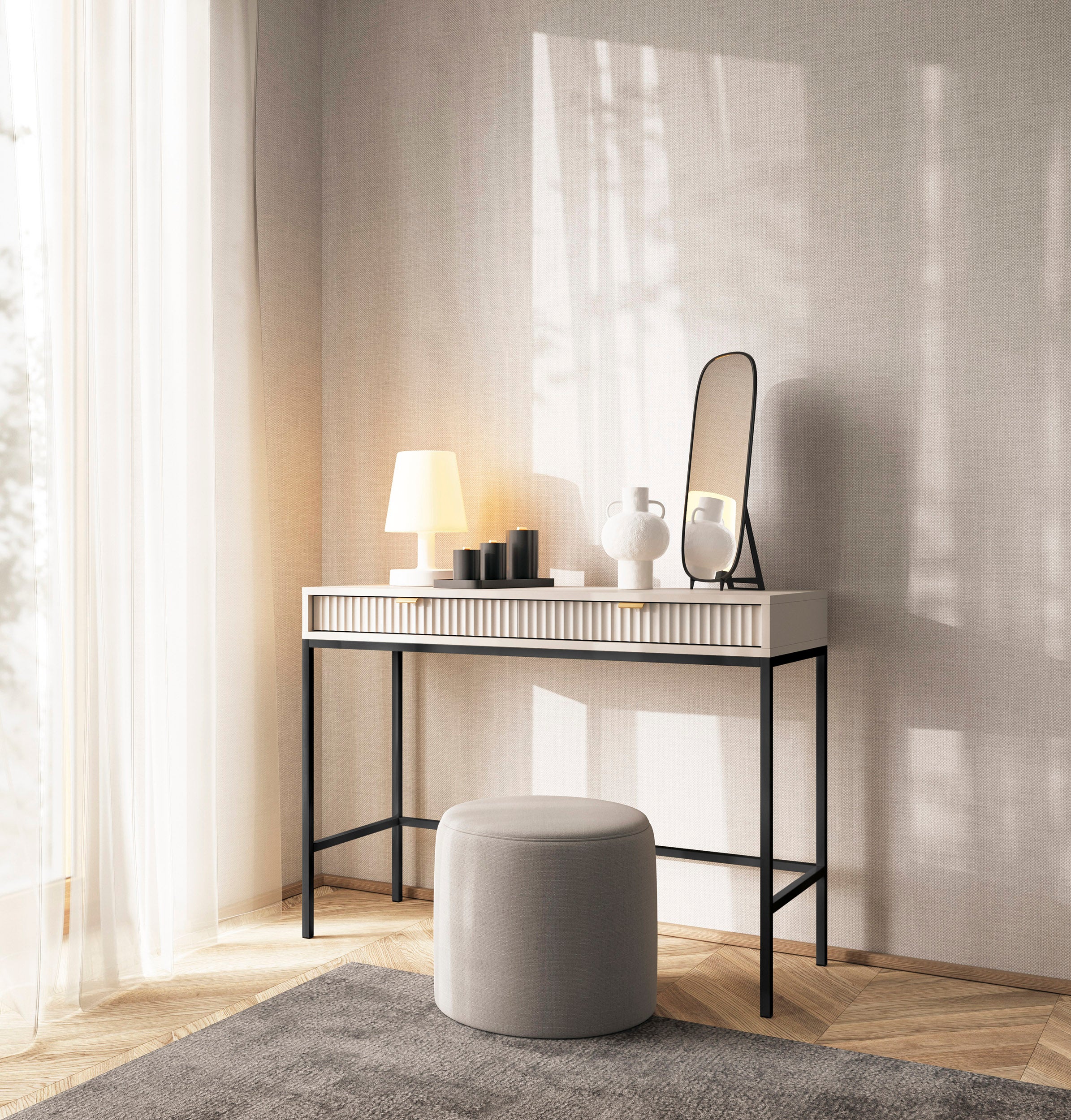 Nova Vanity Table Cashmere - A Fusion of Modern Elegance and Practical Storage