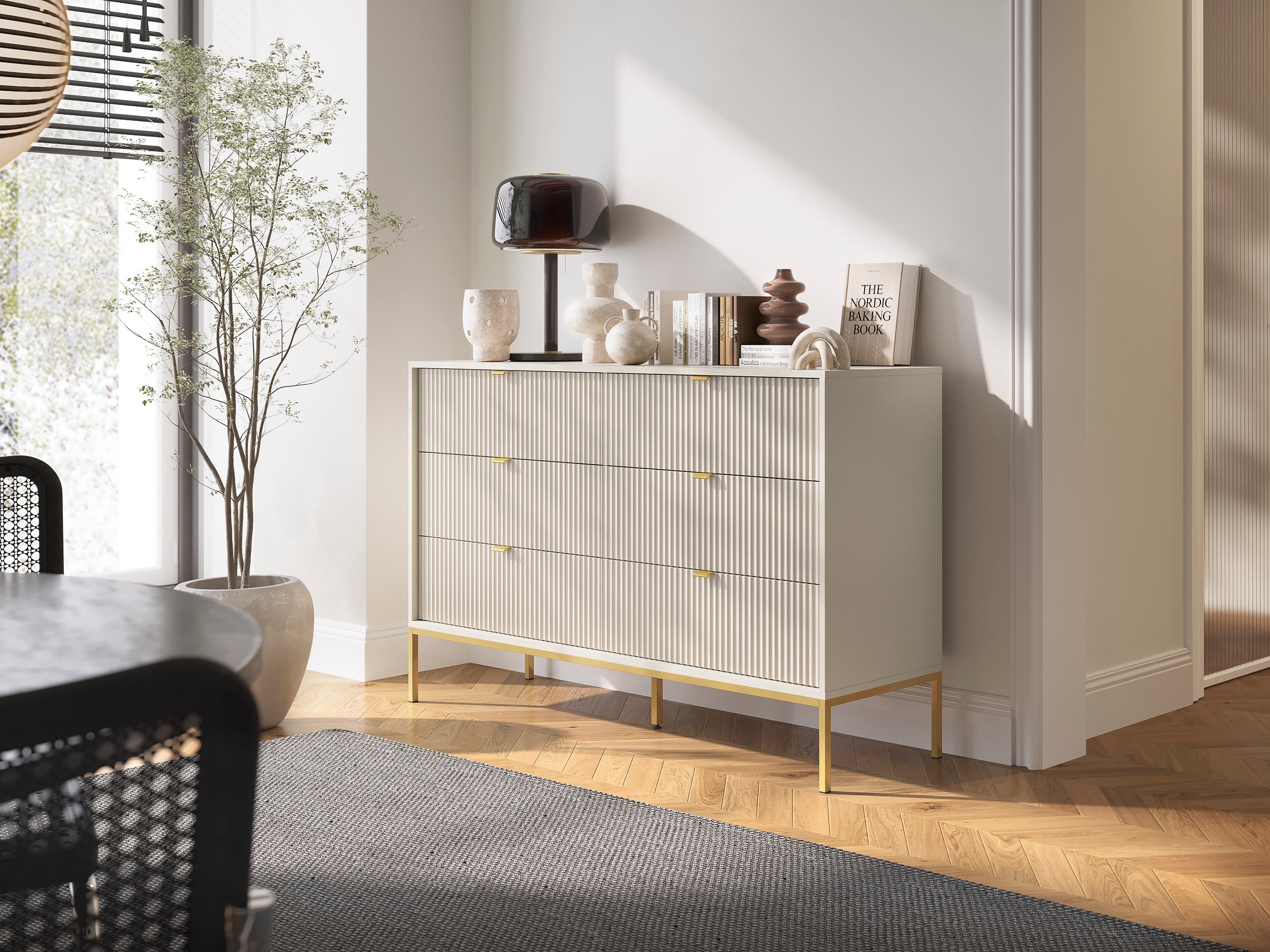 Nova Dresser Cashmere- A Fusion of Modern Elegance and Practical Storage