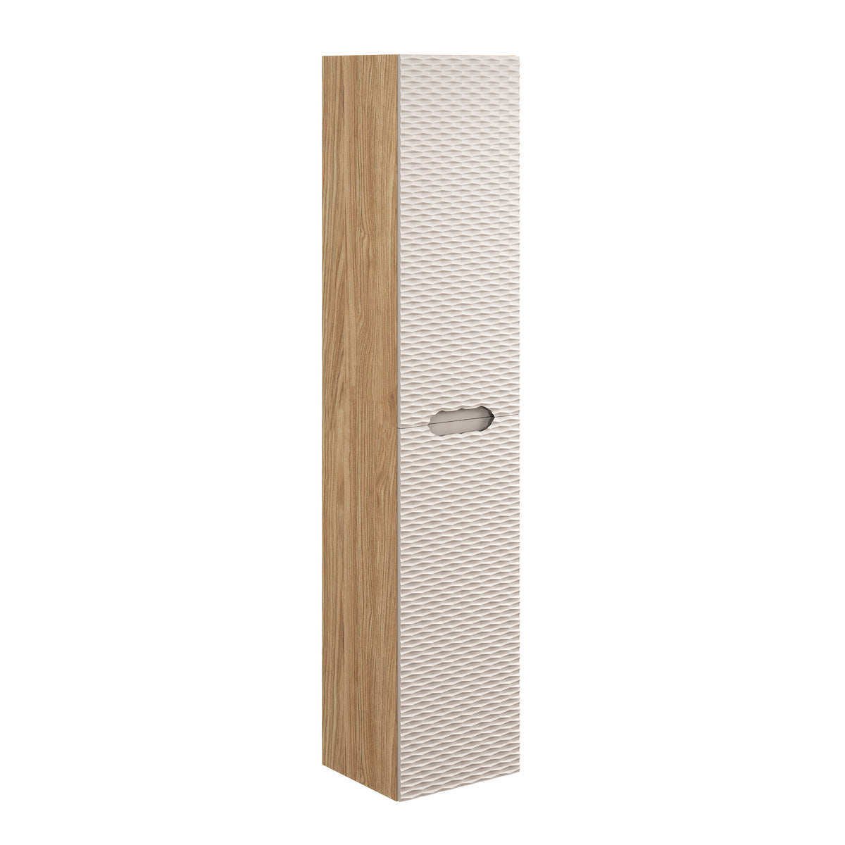 Ocean Tall Cabinet 2 Doors – Oiled Oak / Beige, 35 cm