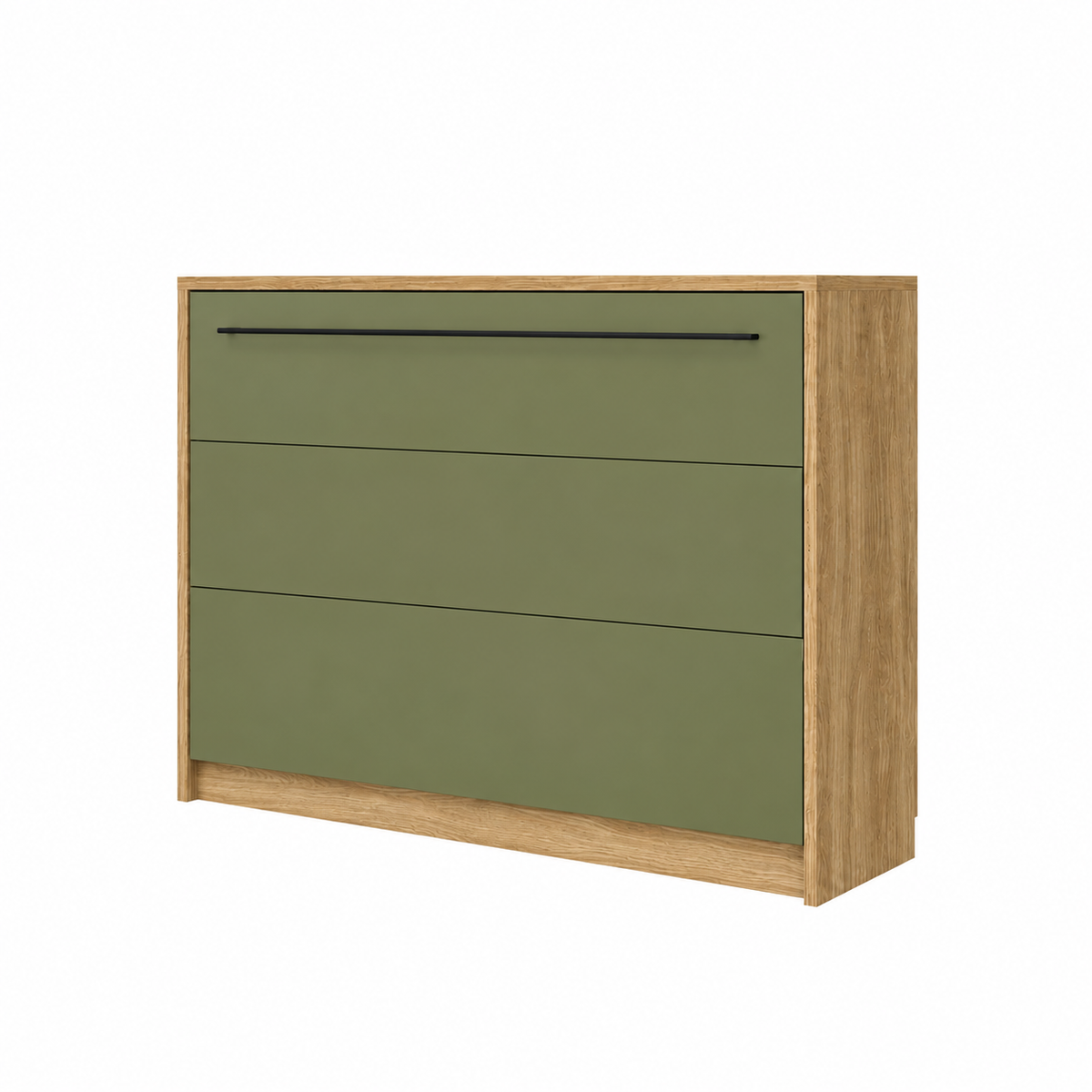 Customizable Genius COMFORT Horizontal Murphy Bed Furniture Set 140 × 200 cm – Oiled Oak