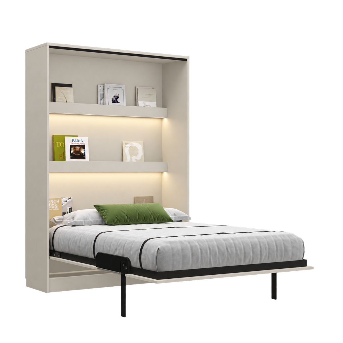 Customizable Genius COMFORT Murphy Bed Furniture Set 160 × 200 cm – Cashmere